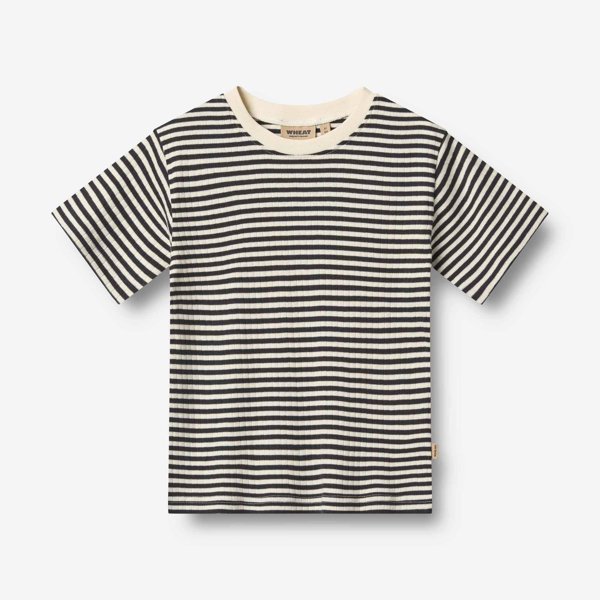 2 Rib T-shirt S/S Fabian - navy rib stripe