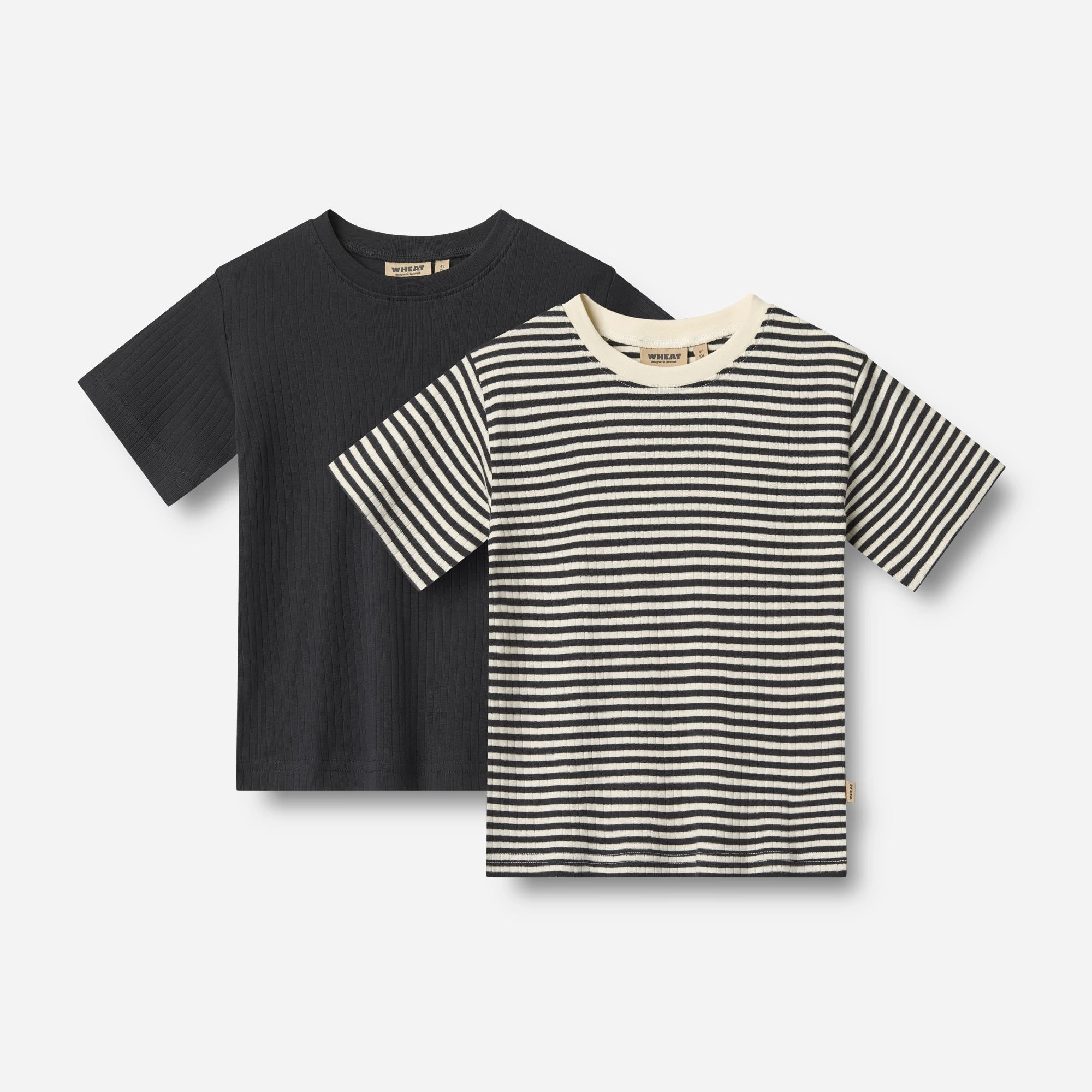 2 Rib T-shirt S/S Fabian - navy rib stripe