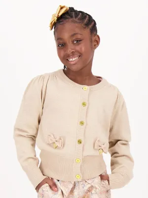 Angels Face Girls Nicolette Metallik-Cardigan in Beige
