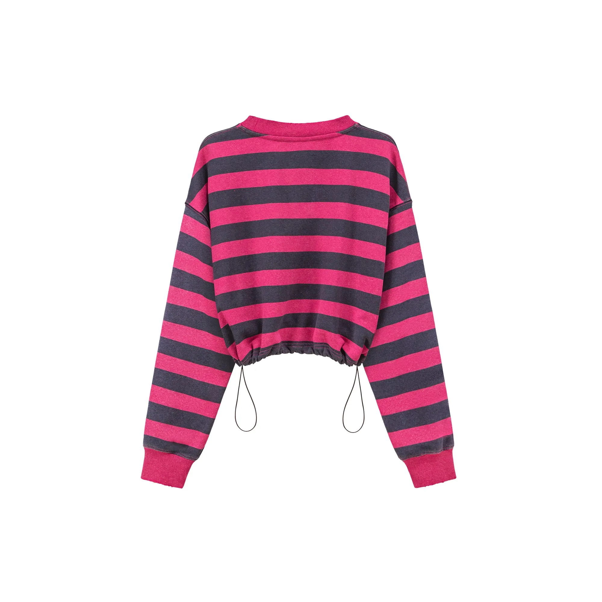 At My Best Gestreiftes Cropped Sweatshirt
