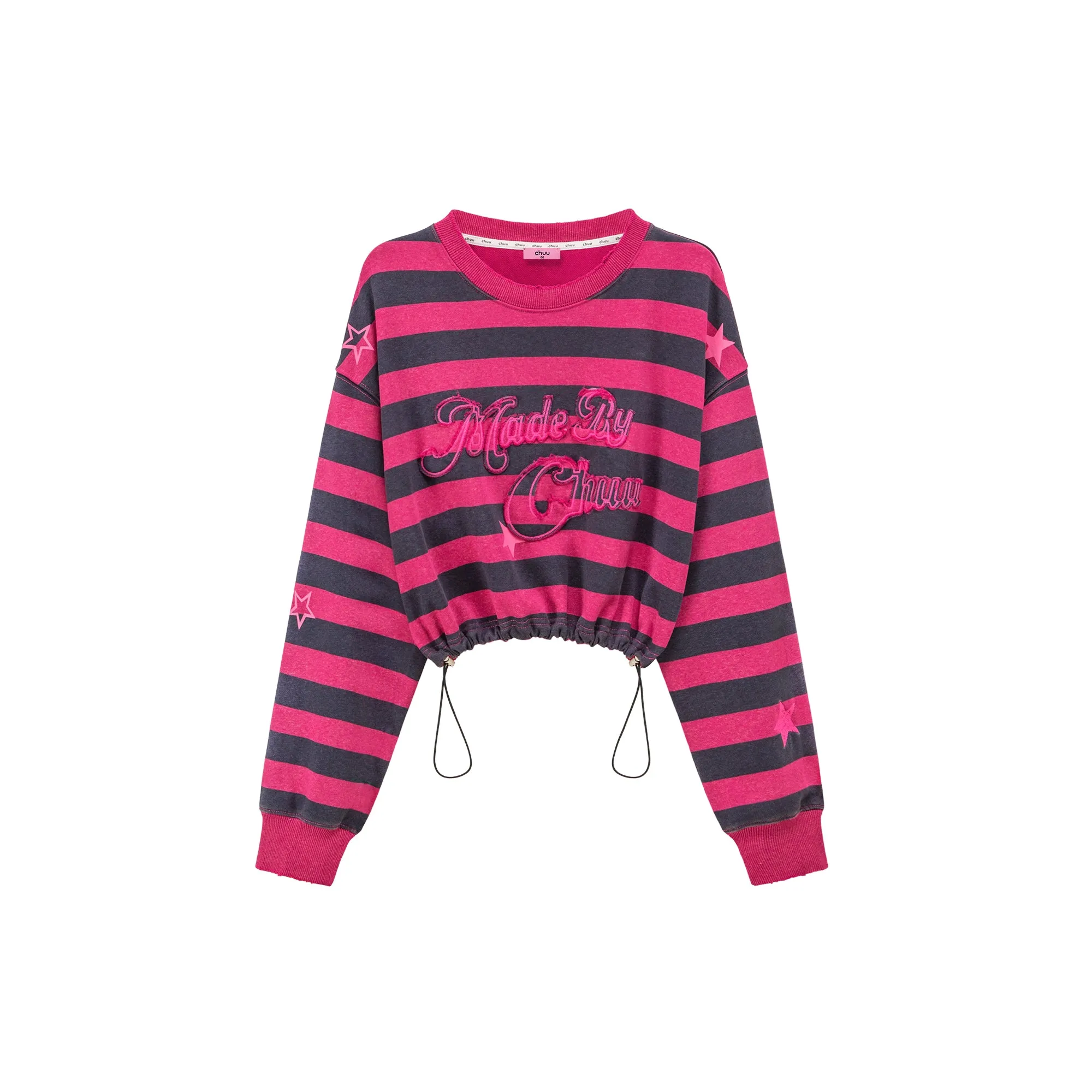 At My Best Gestreiftes Cropped Sweatshirt