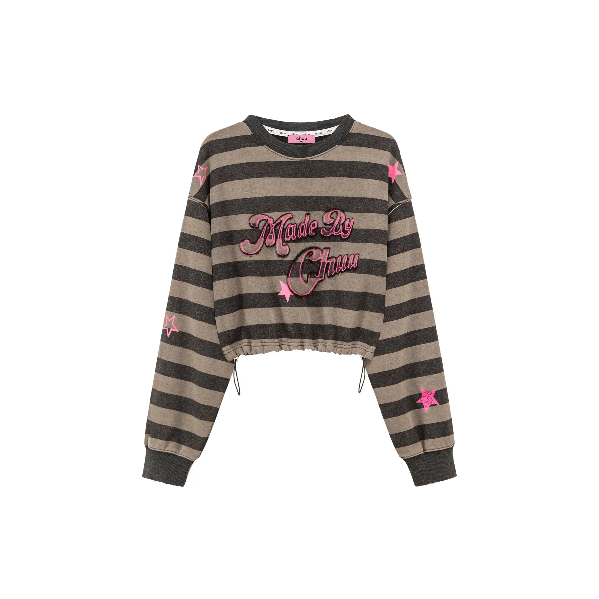 At My Best Gestreiftes Cropped Sweatshirt