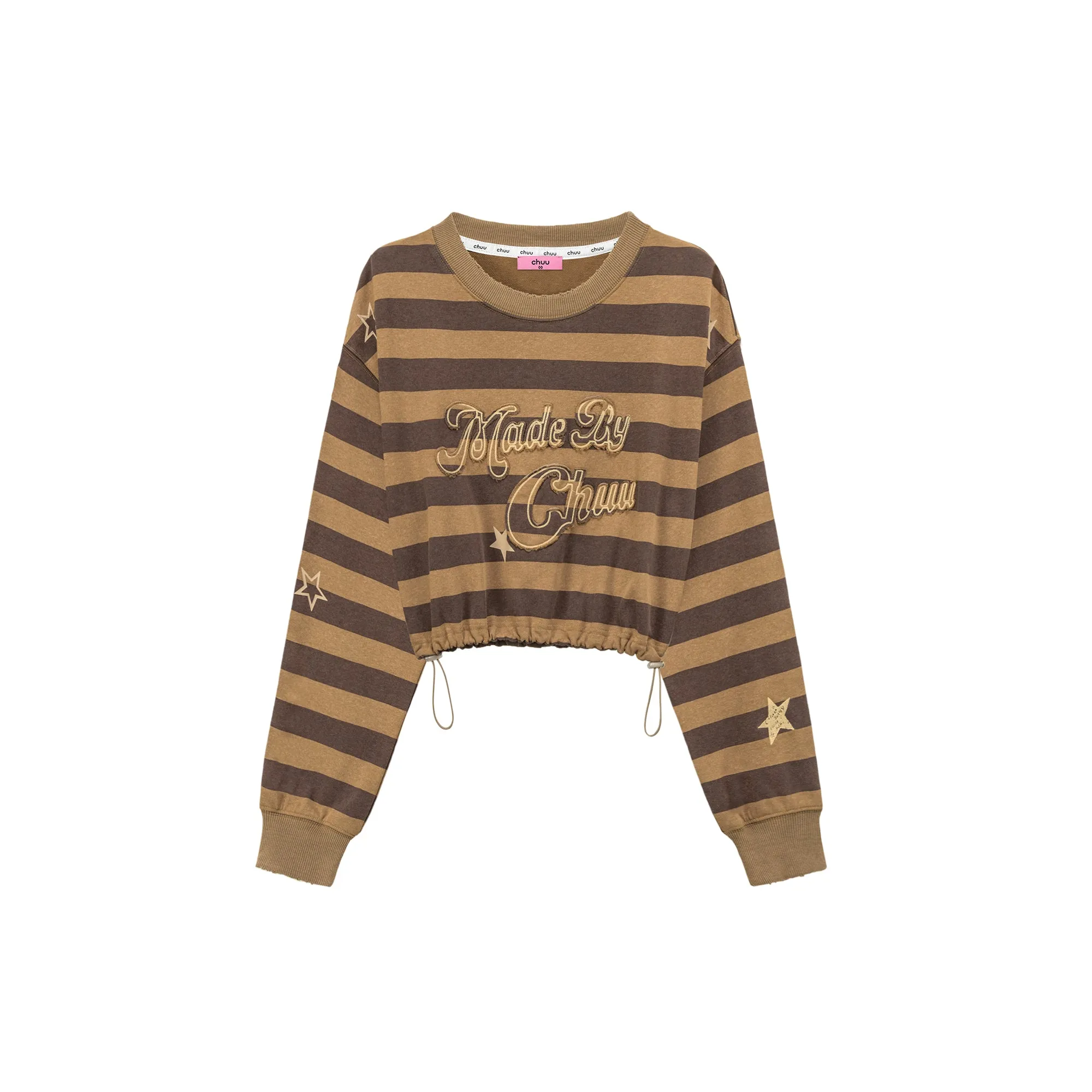 At My Best Gestreiftes Cropped Sweatshirt