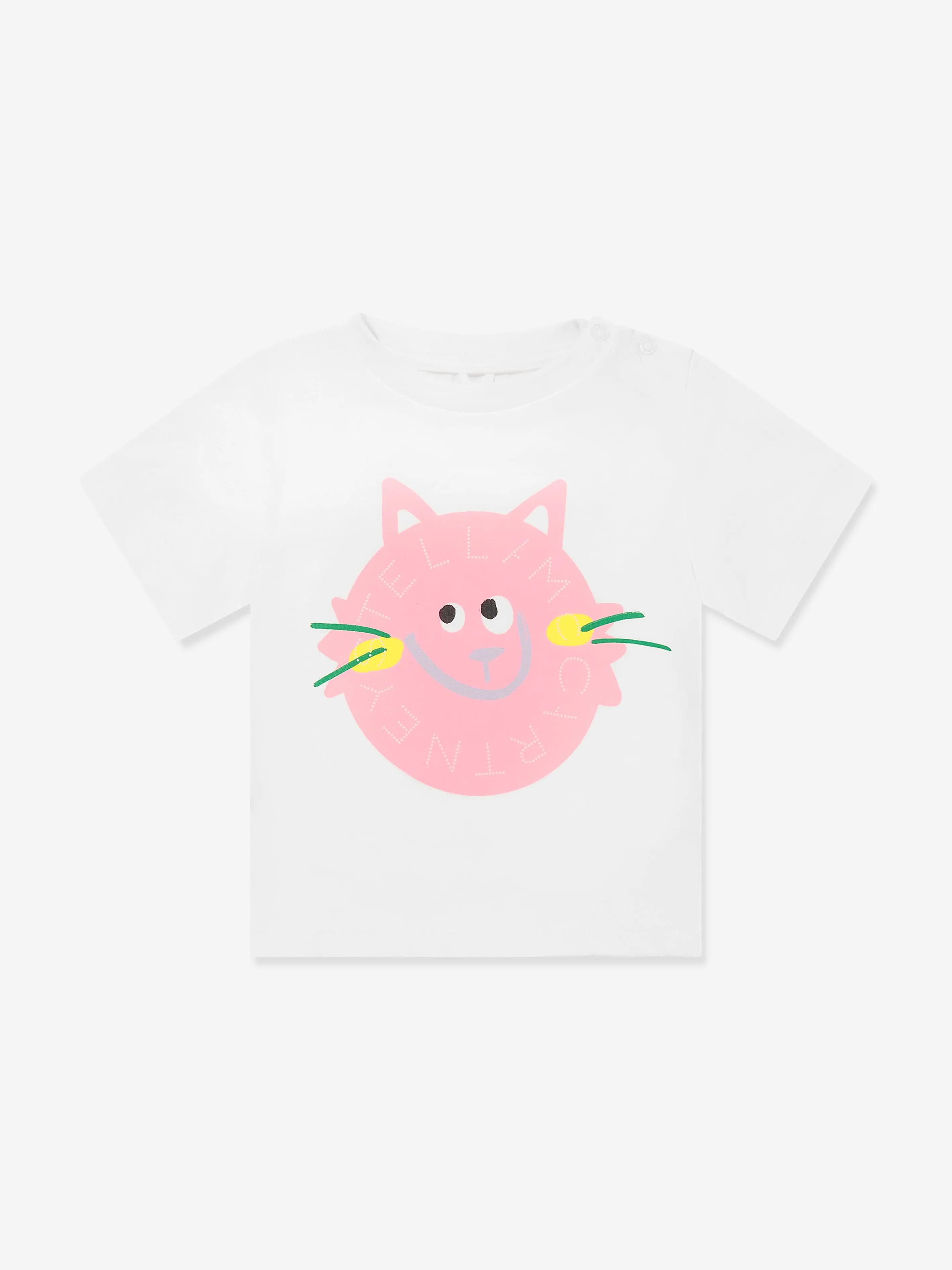 Baby Girls Katzen-Logo T-Shirt in Elfenbein