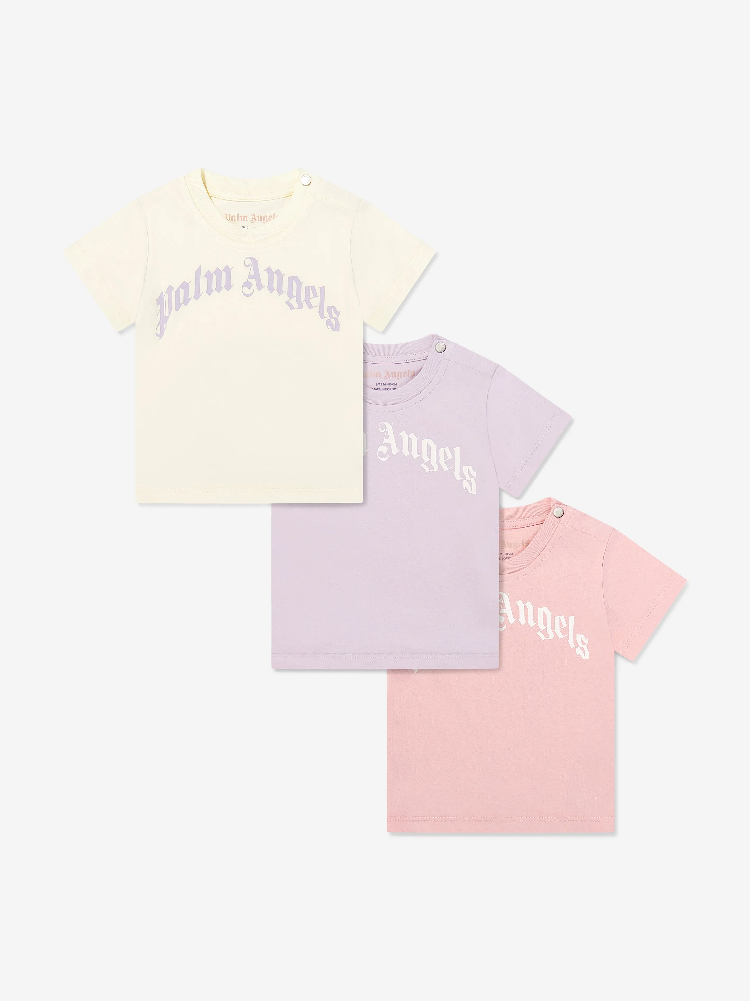 Baby Girls Kurviges Logo 3er Pack T-Shirt Set in Mehrfarben