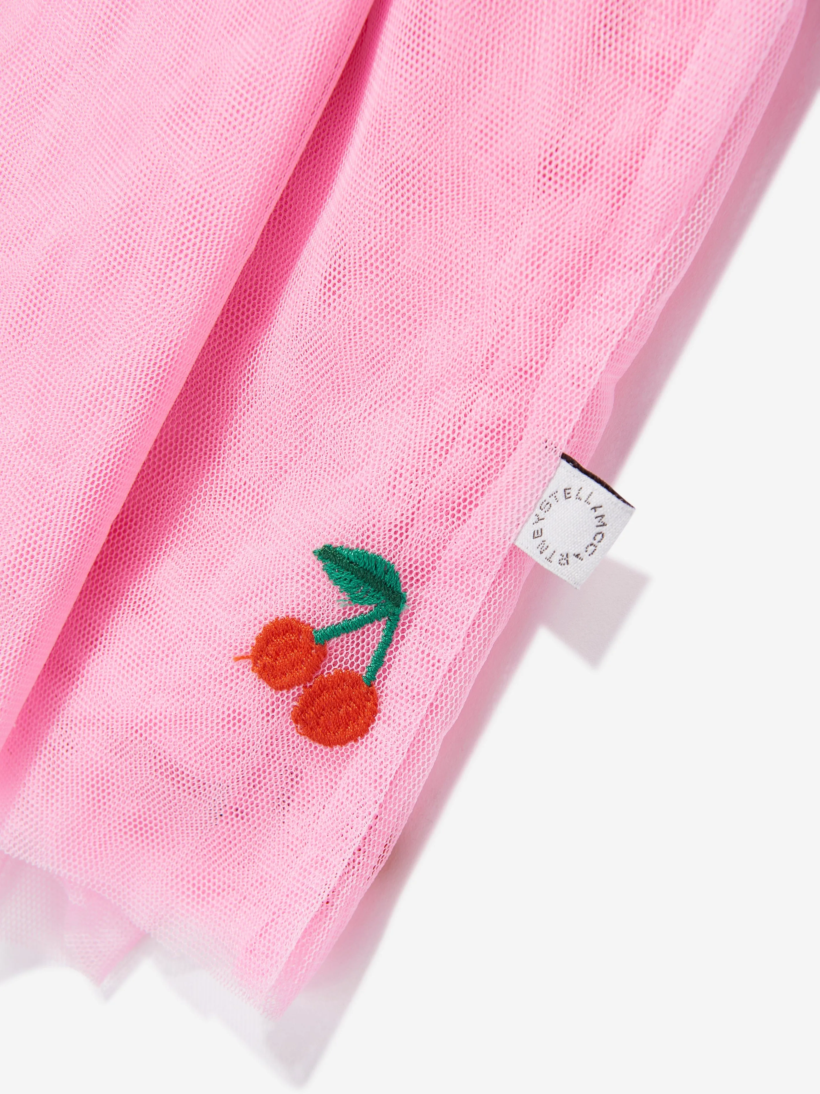 Rosa besticktes Kirschenkleid für Baby-Mädchen