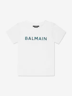 Balmain Boys Logo T-Shirt in White