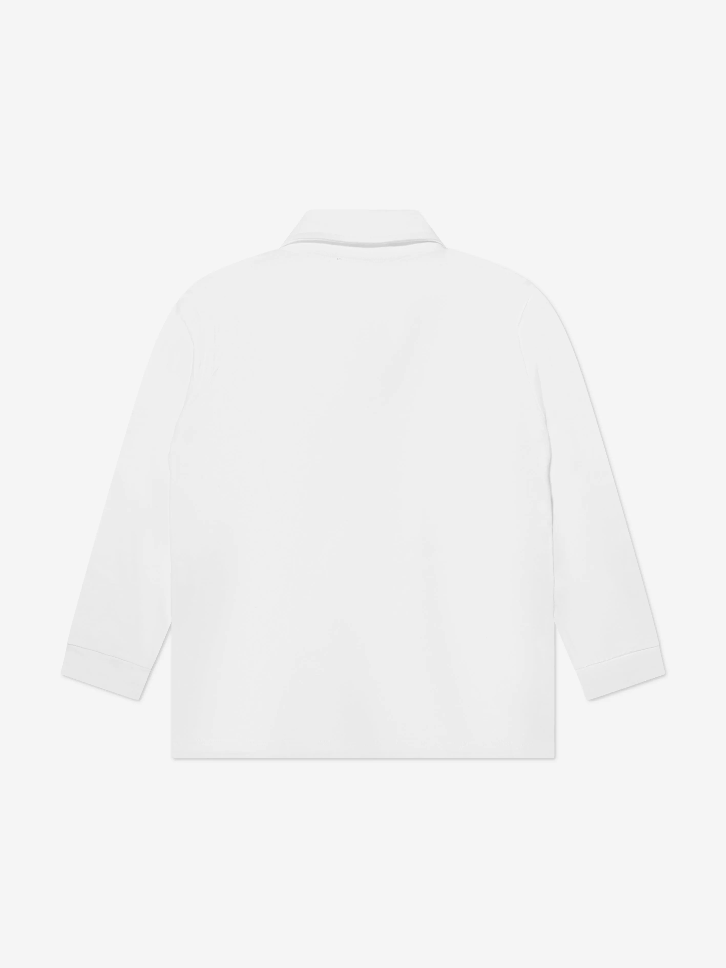 Balmain Boys Long Sleeve Polo Shirt in White