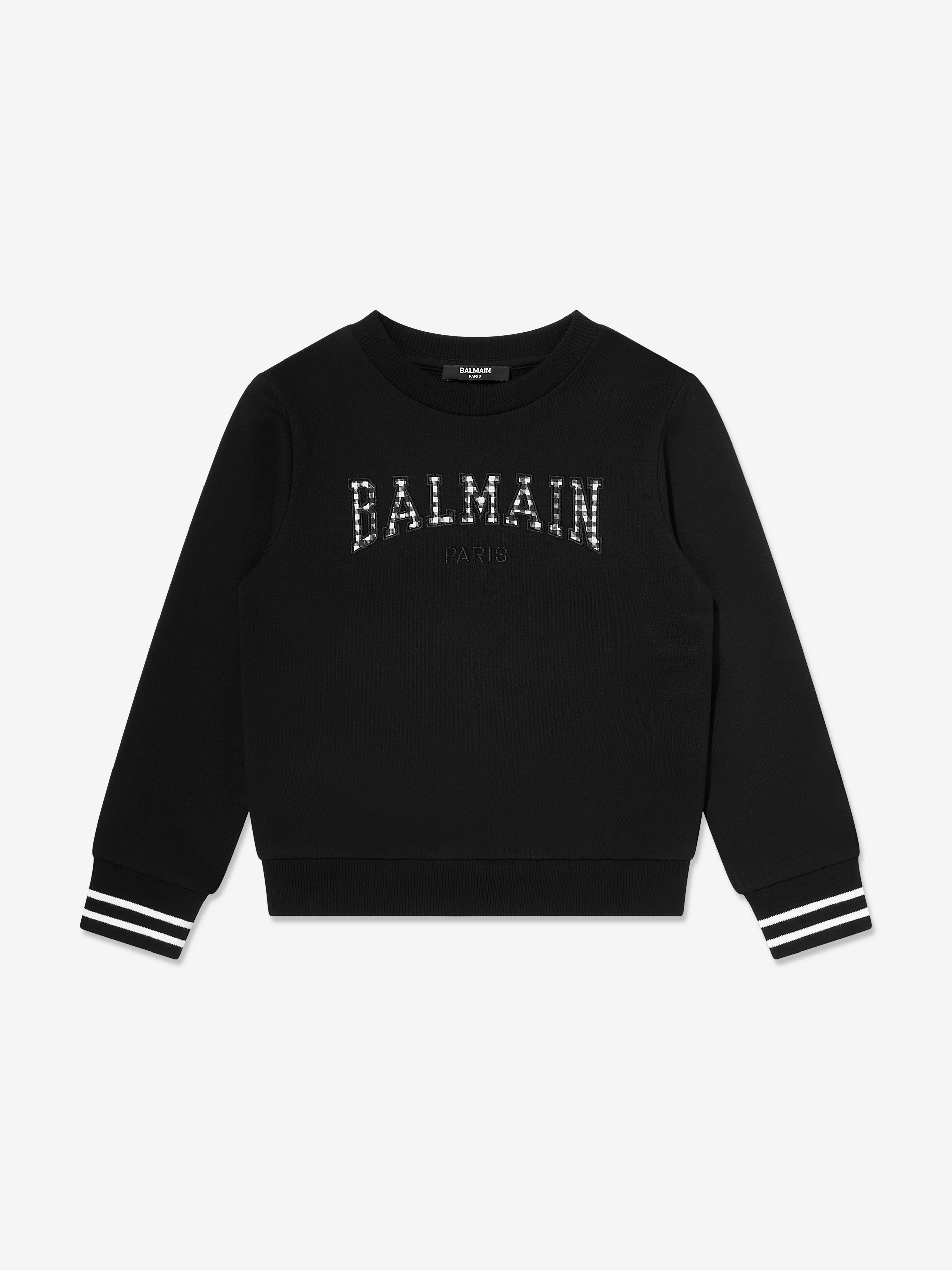 Balmain Mädchen Logo Sweatshirt in Schwarz