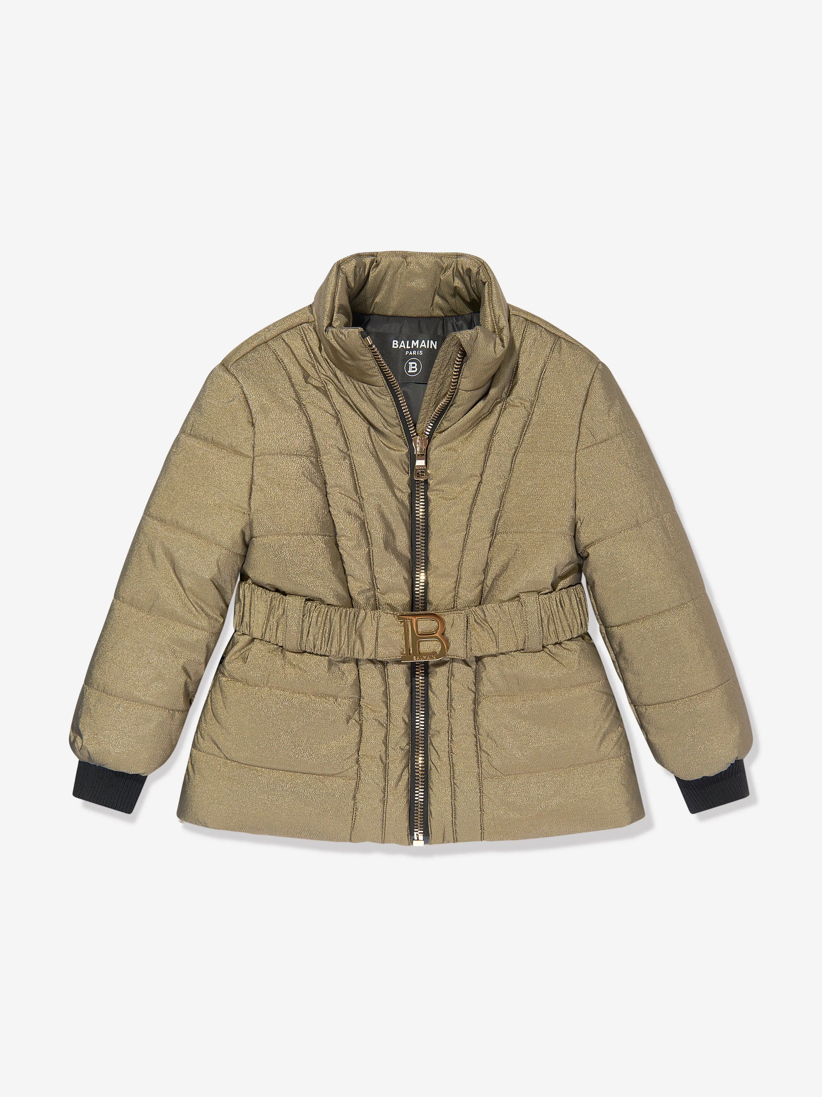 Balmain Mädchen Daunenjacke in Gold