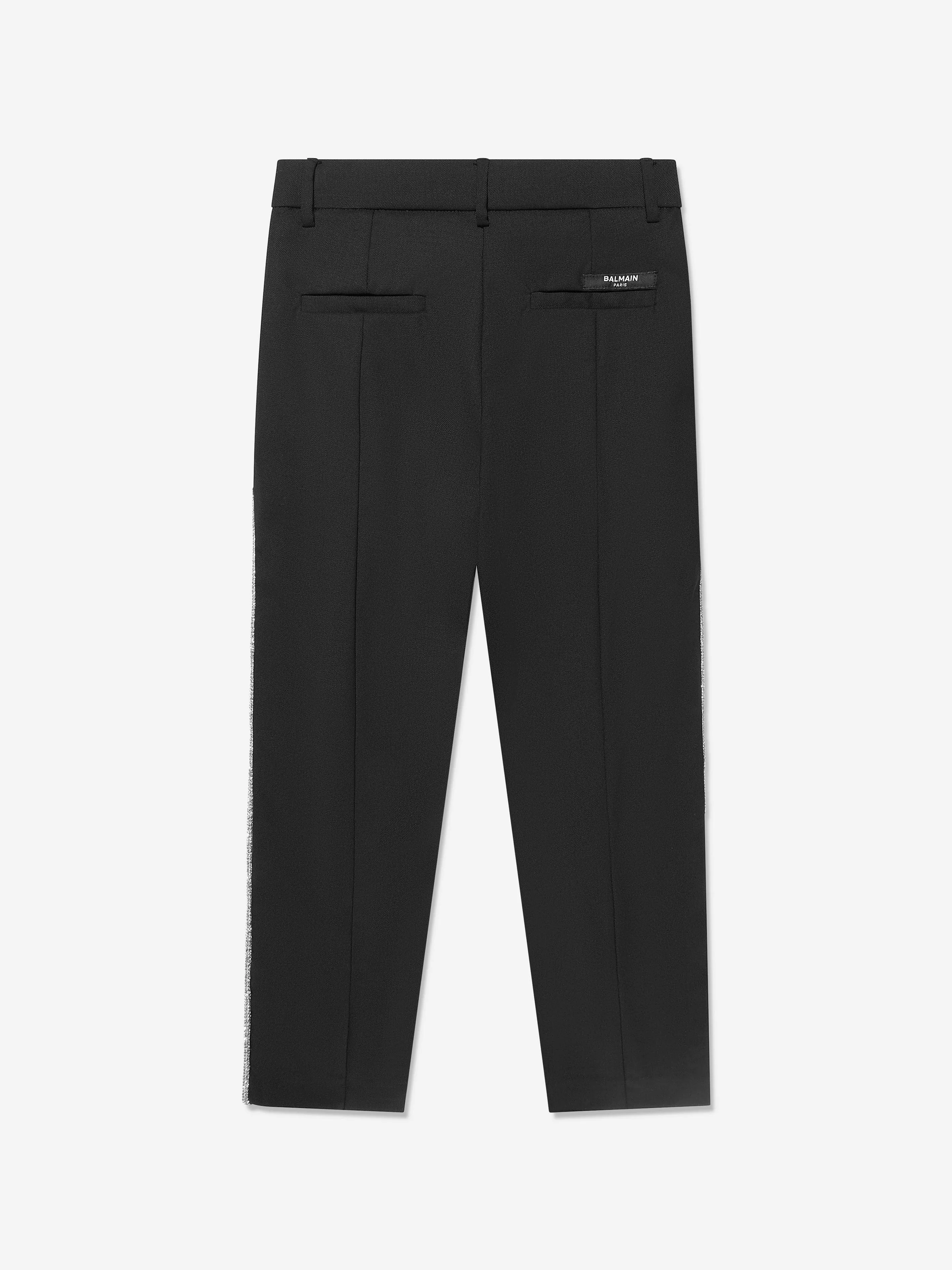 Balmain Mädchen Wollhose in Schwarz