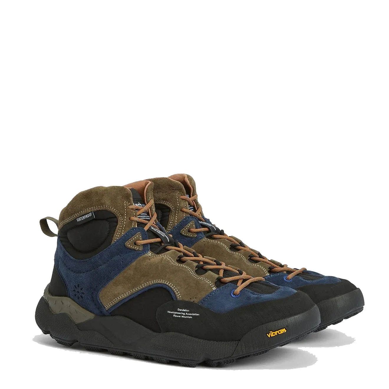 Barbour x Flower Mountain Mountain Back Country Trainer Mittelblau / Olive