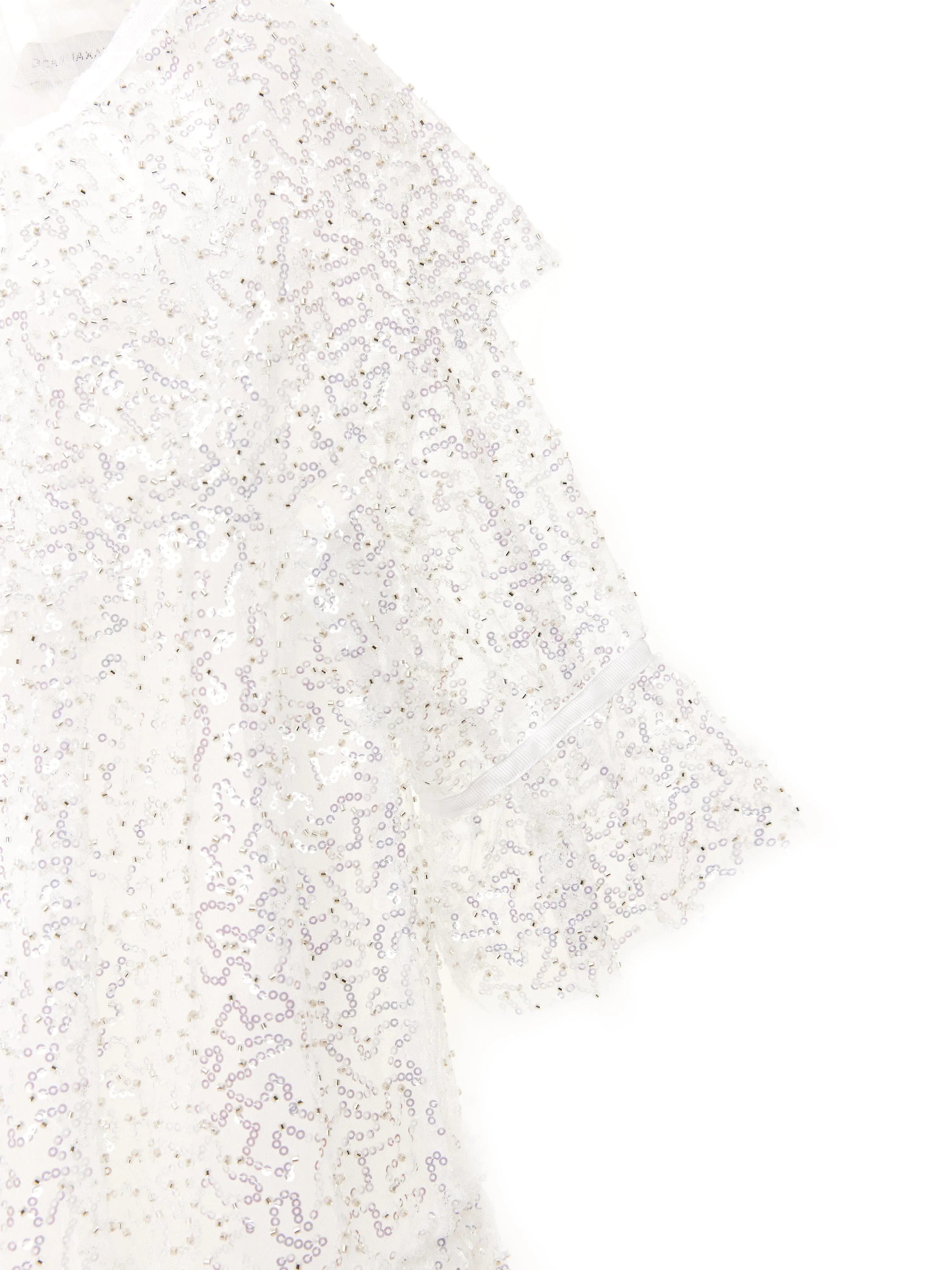 BCBG Girls Pailletten Tüllkleid in Weiß