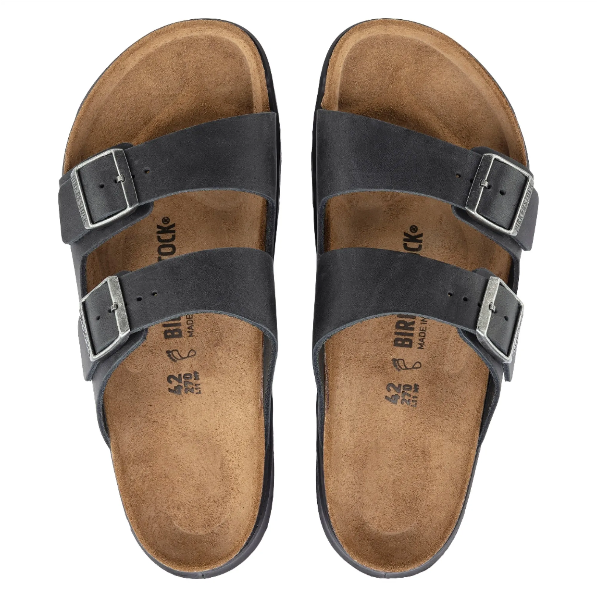 Birkenstock Shoes Men's Arizona CT Rugged Black Oiled Leather