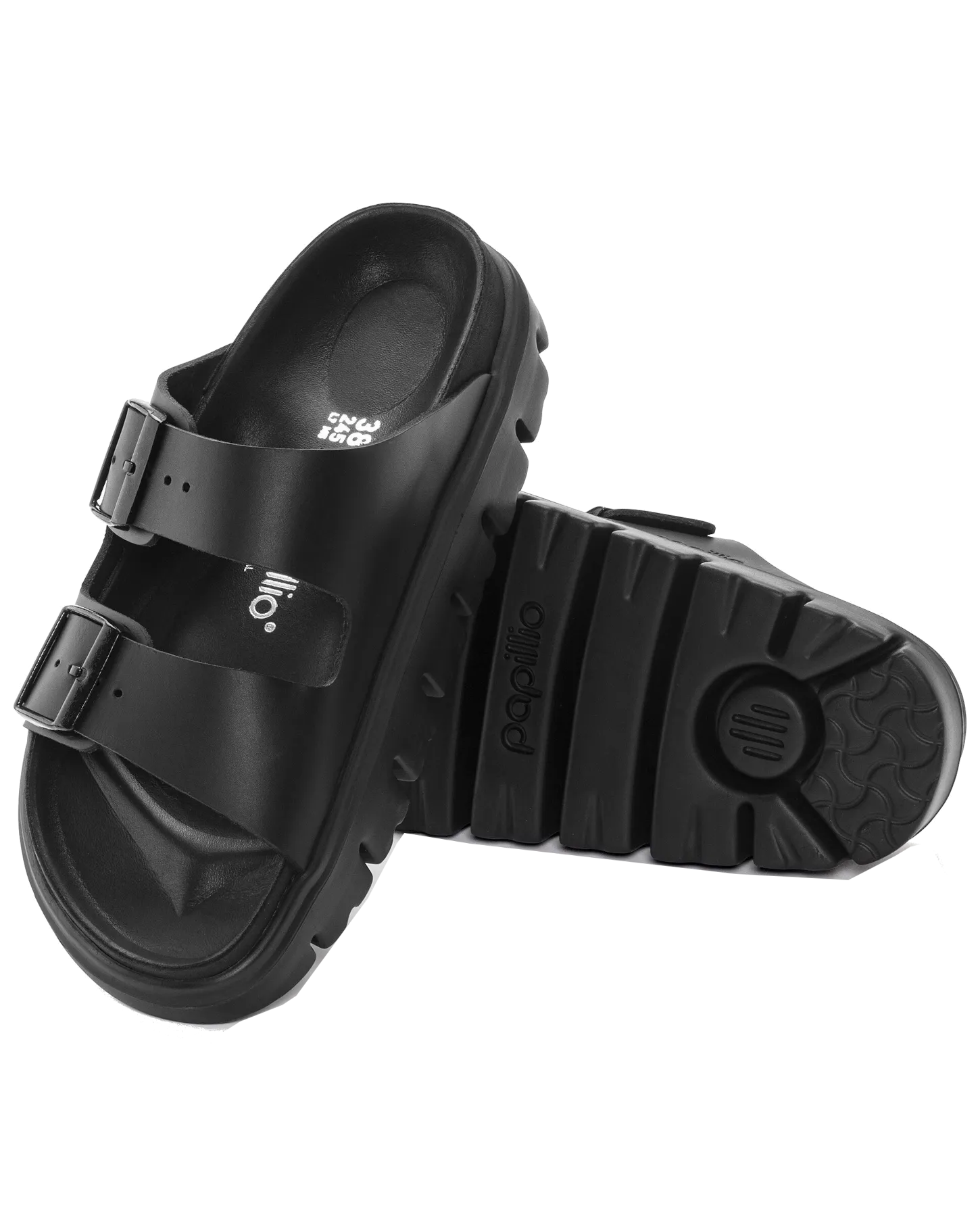 Birkenstock Schuhe Papillio Arizona Chunky Sandalen aus Naturleder in Schwarz