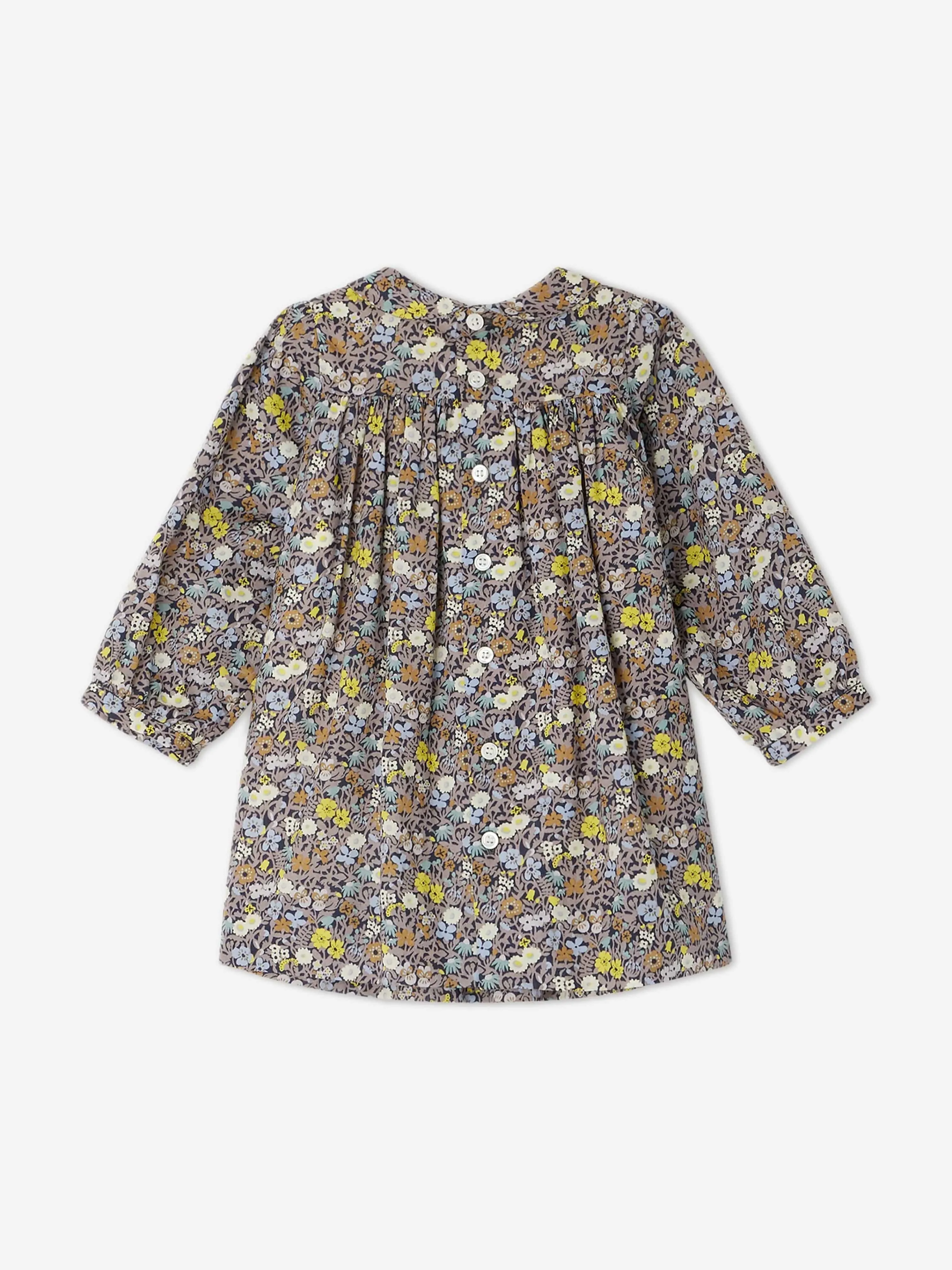 Bonpoint Baby Mädchen Blumen Rüschenkleid Trinite in Grau