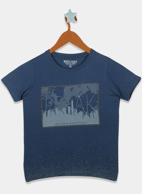 Boys Blue Printed T-Shirts