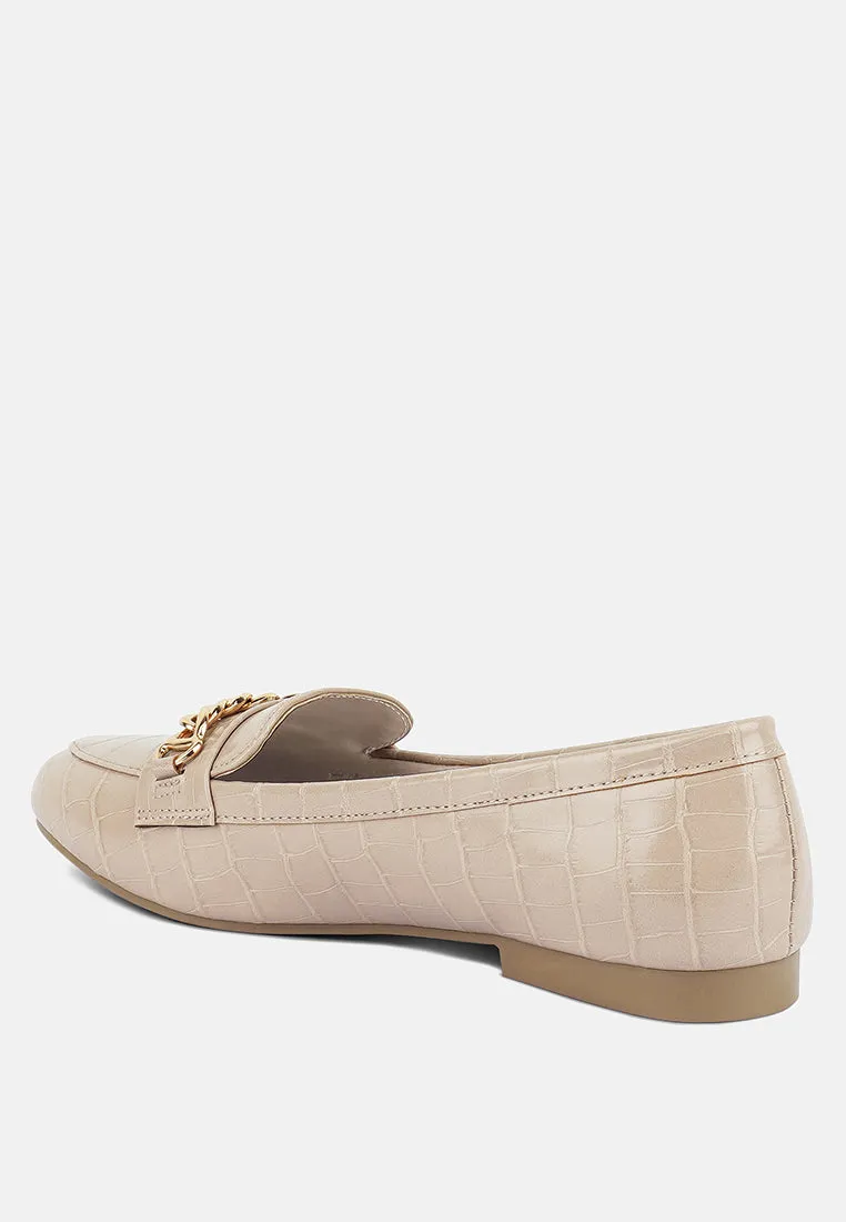 bro zone croc metail chain loafers