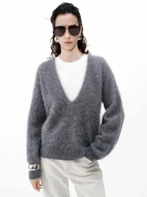 Tiefer V-Ausschnitt Kaschmir Pullover