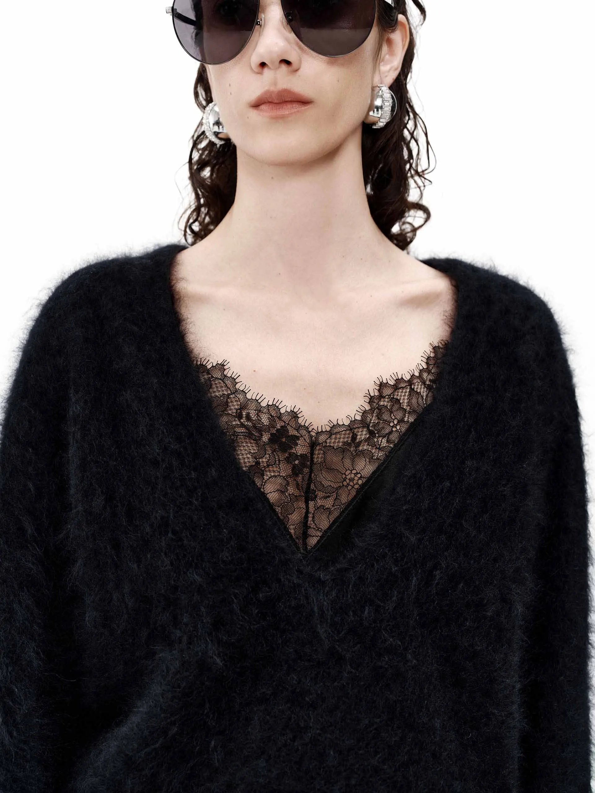 Tiefer V-Ausschnitt Kaschmir Pullover