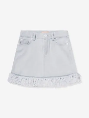 DL1961 Mädchen Jenny Denim Pelz Minirock in Blau