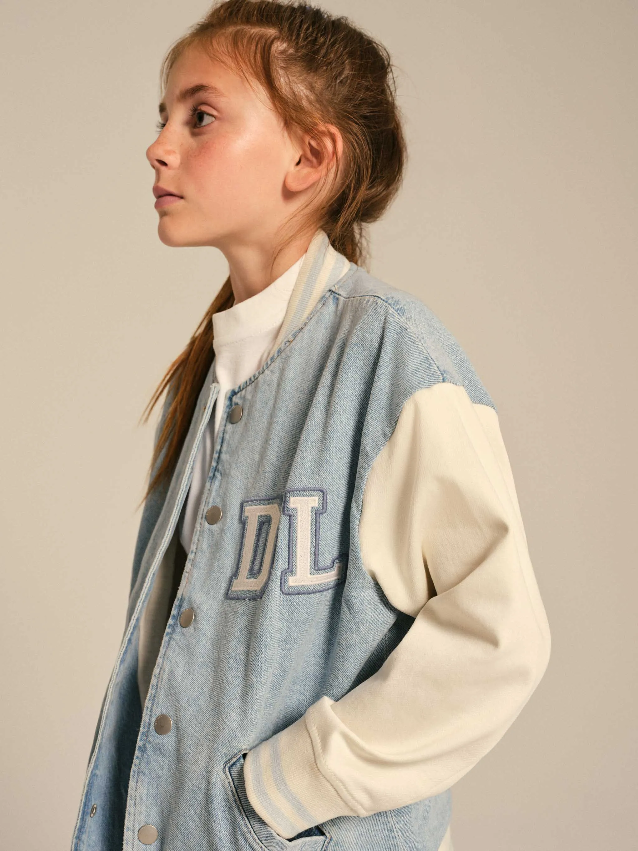 DL1961 Kinder Denim Bomberjacke in Blau