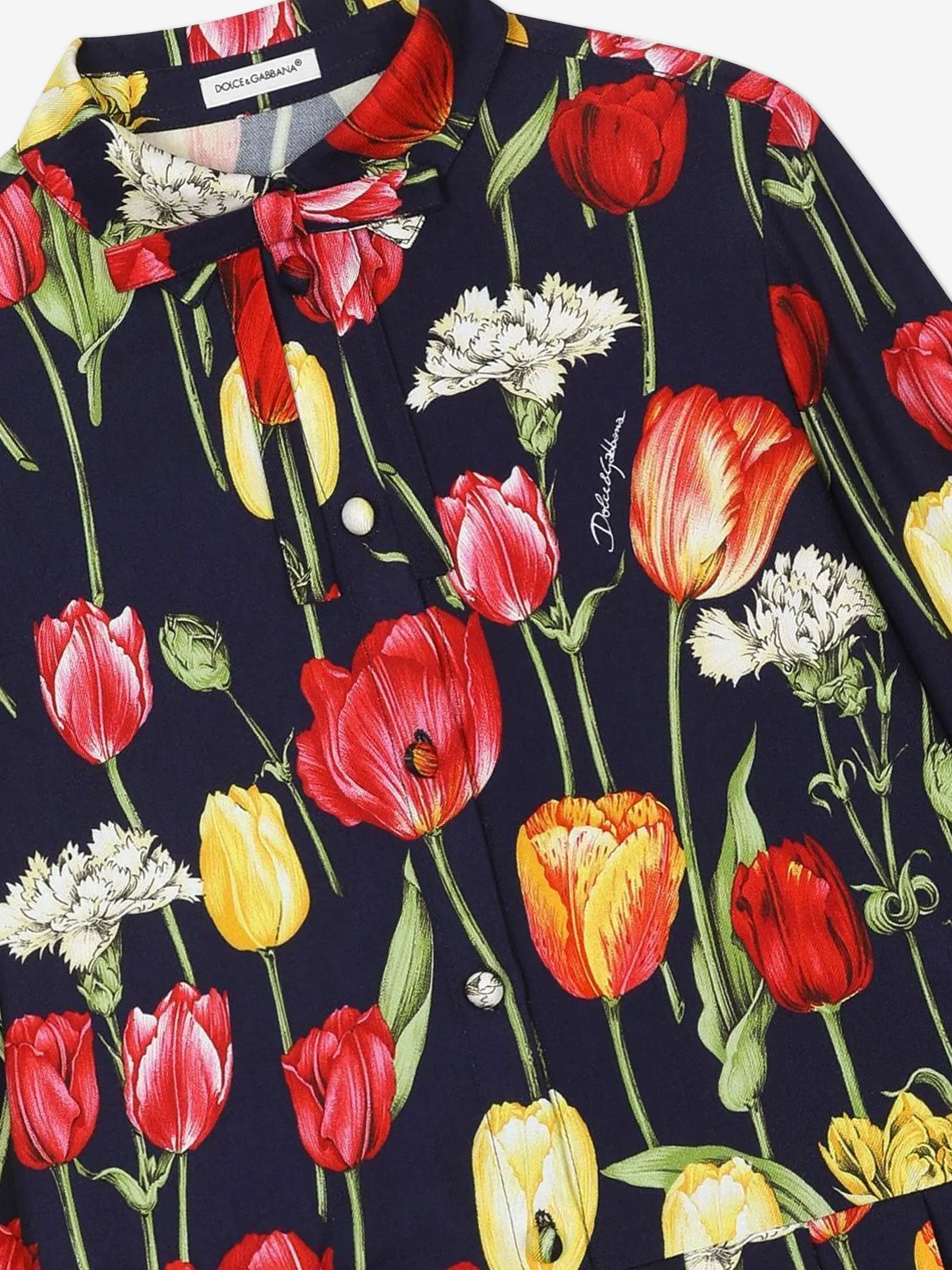Dolce & Gabbana Mädchen Tulpenmuster Kleid in Mehrfarbig