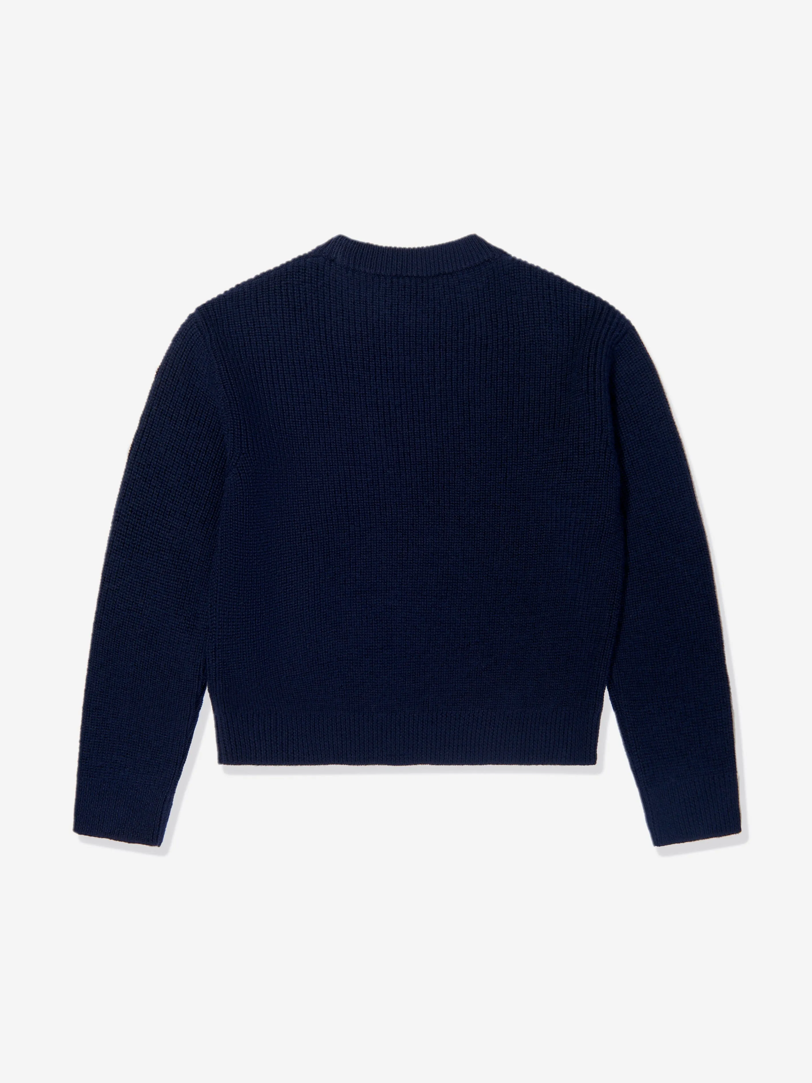 Dolce & Gabbana Mädchen Woll-Logo-Pullover in Marineblau