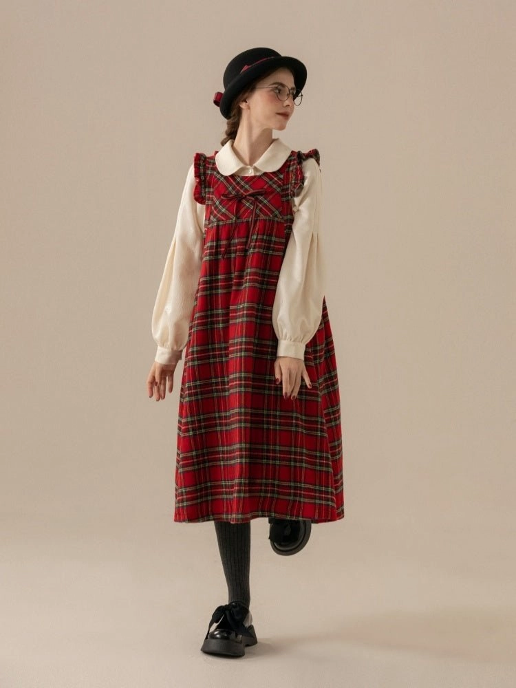 Doll Collar Lantern Sleeves Ribbon Jacquard Shirts【s0000000882】
