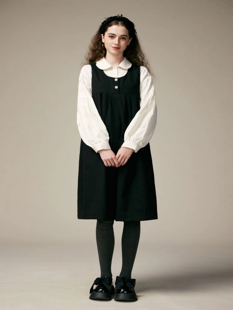 Doll Collar Lantern Sleeves Ribbon Jacquard Shirts【s0000000882】