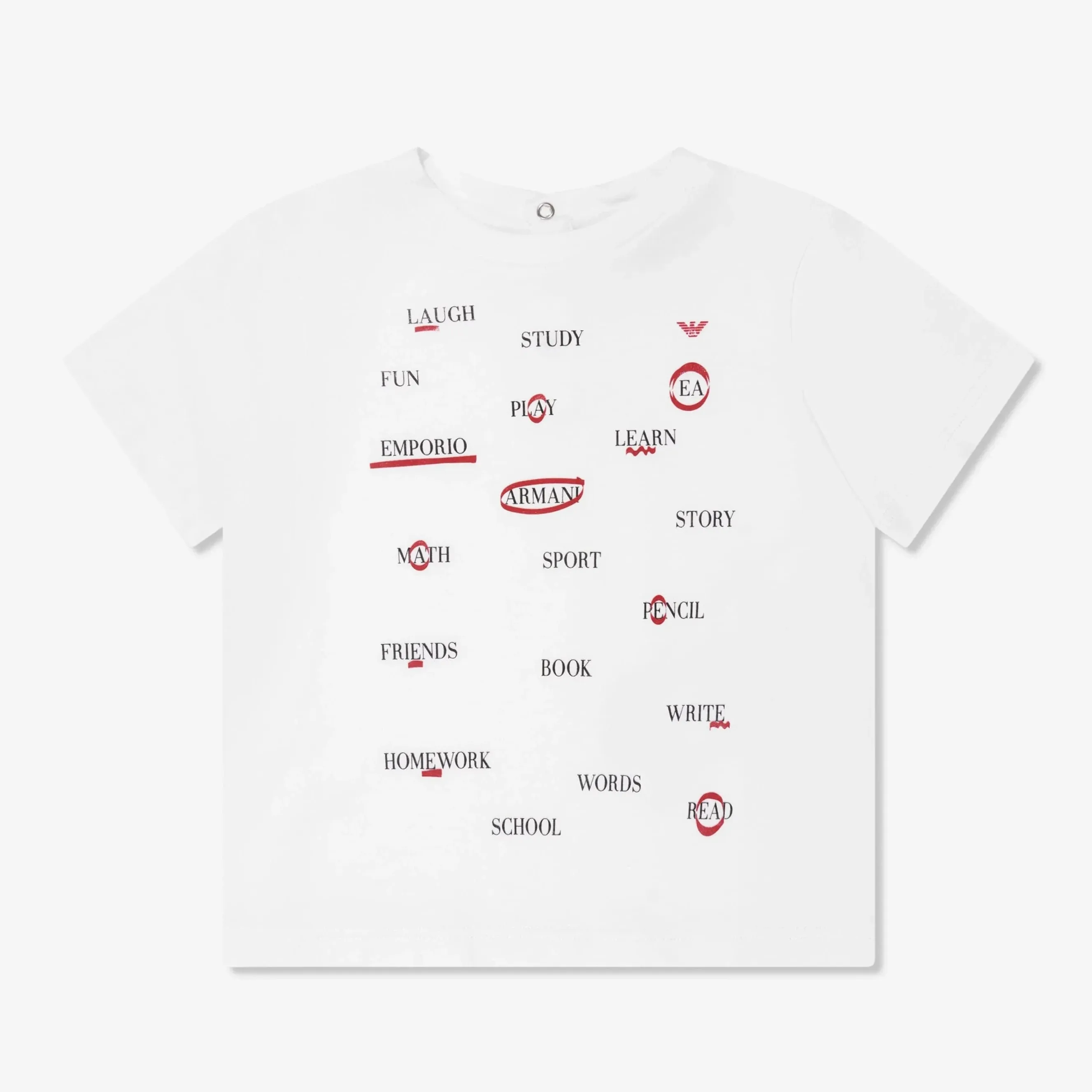 Emporio Armani Junior Ivery Logo T-shirts - 6Y