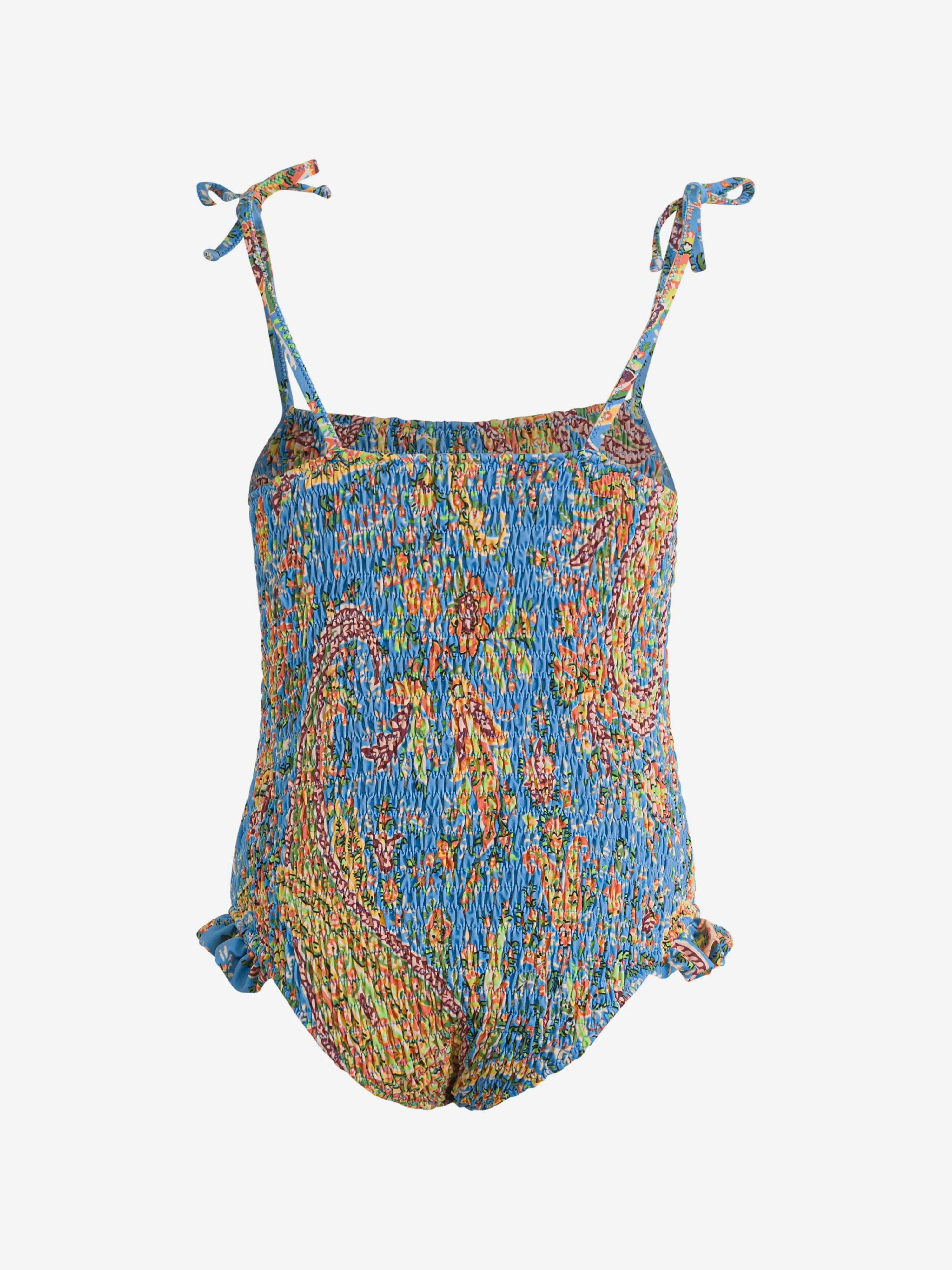 Etro Mädchen Blumen-Paisley Badeanzug in Blau