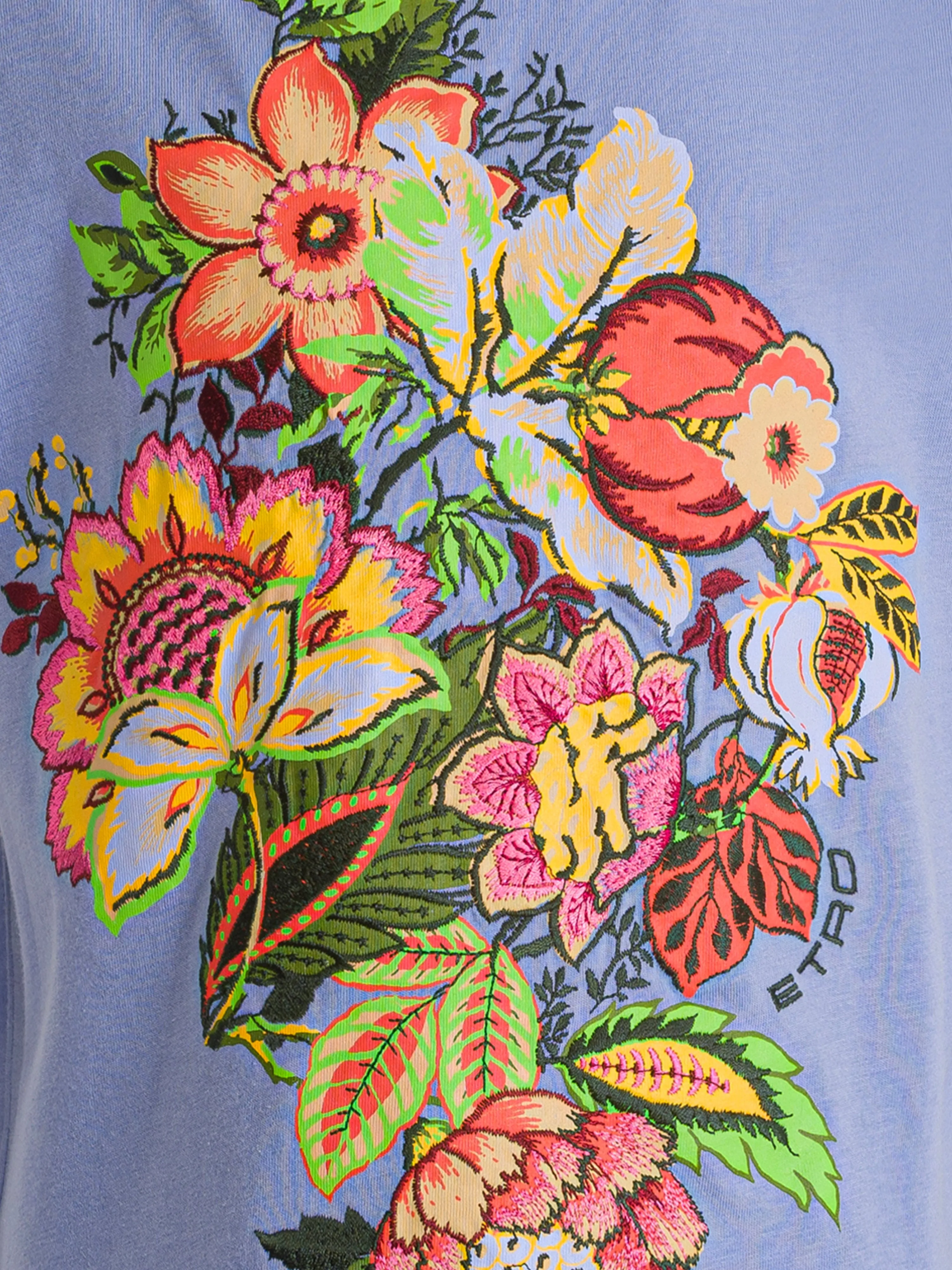 Etro Mädchen Blumenprint T-Shirt in Blau