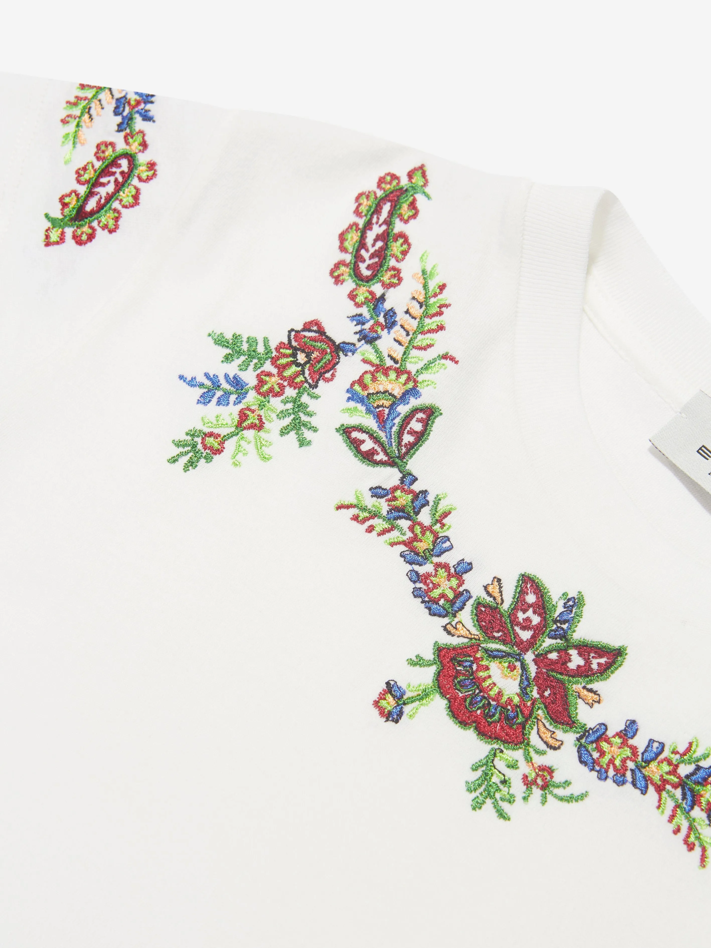 Etro Girls Blumenprint T-Shirt in Elfenbein