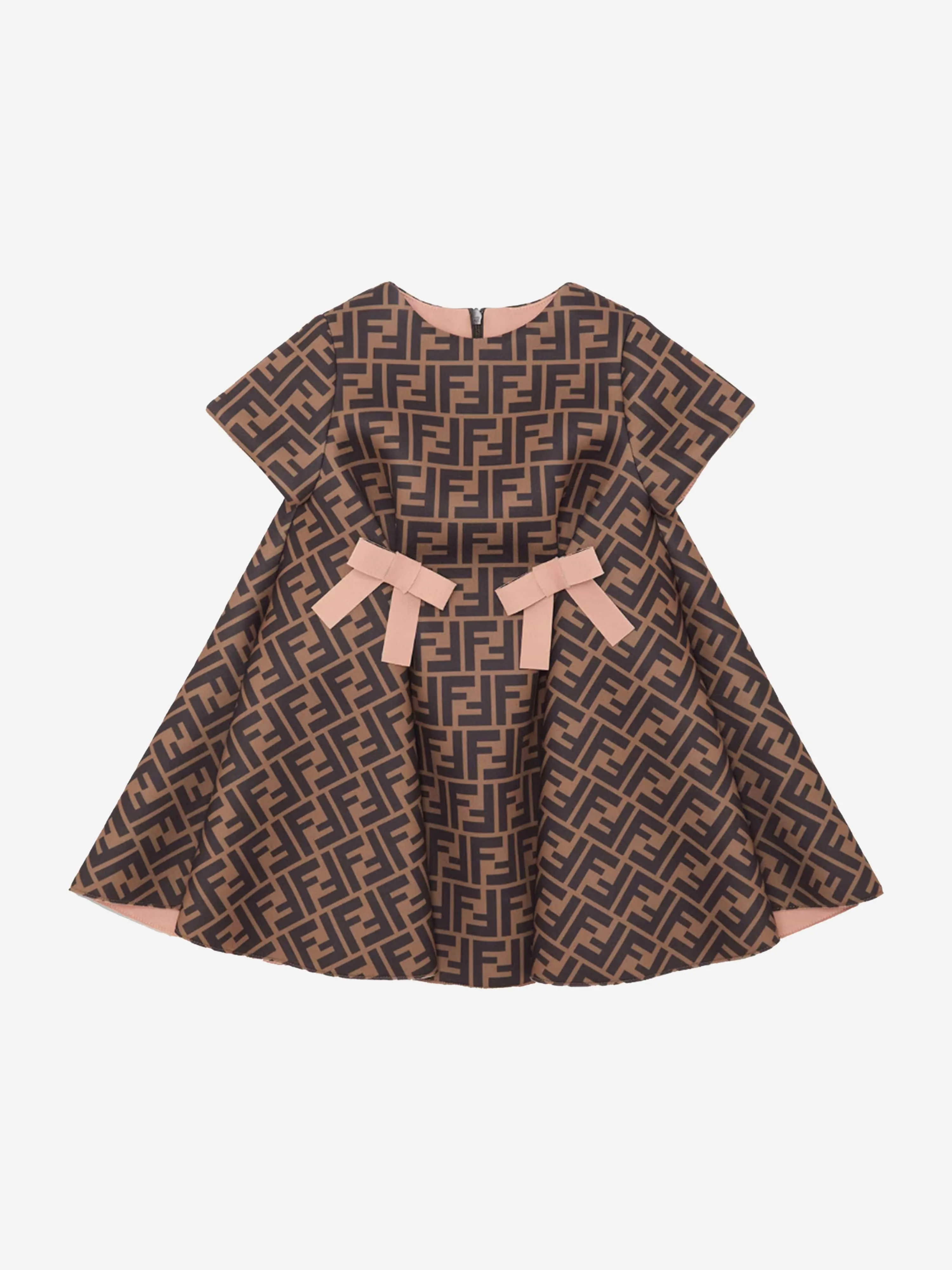 Fendi Baby Girls FF Logo Kleid in Braun