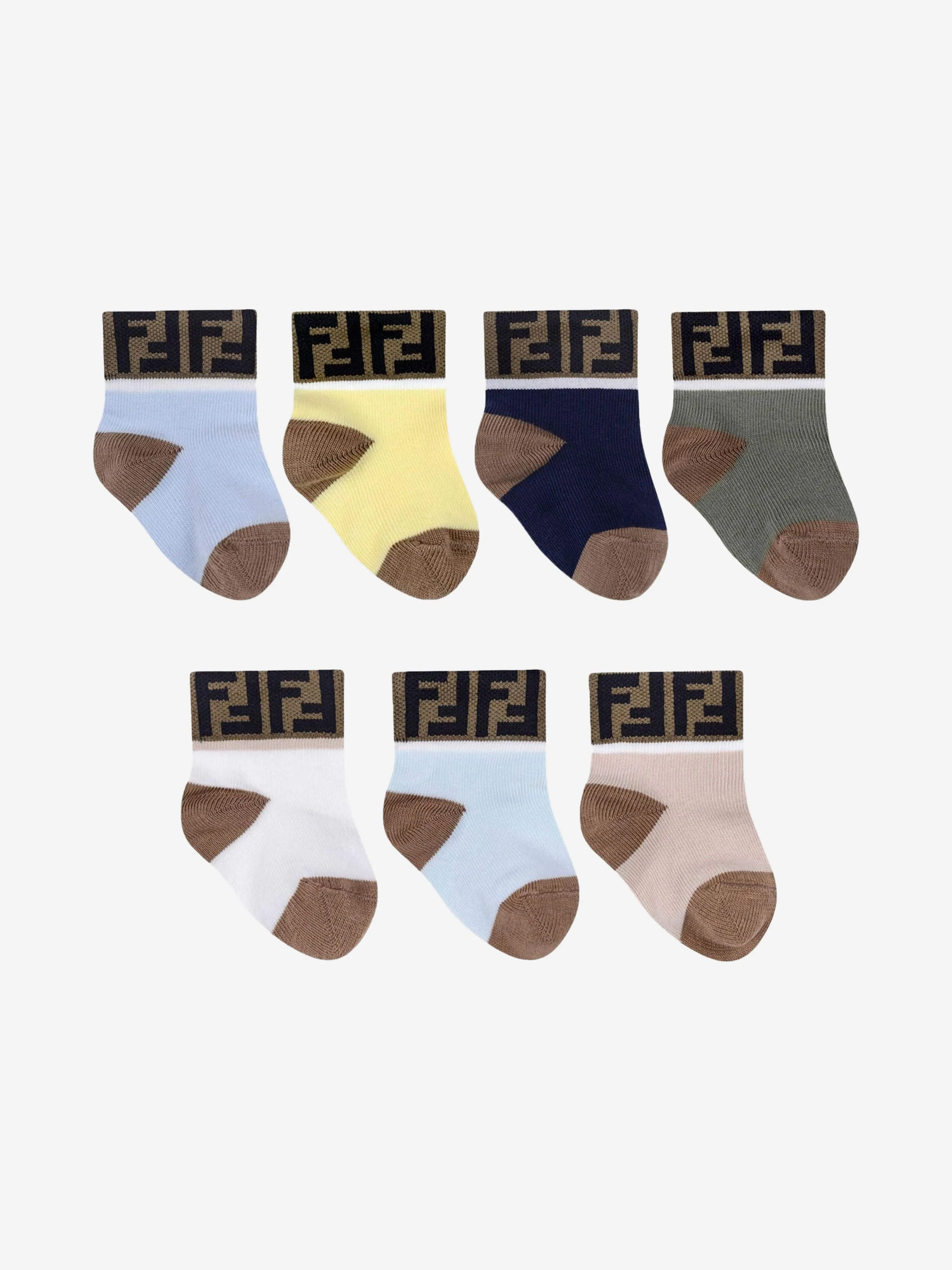 Fendi Baby Multipack FF-Logo-Socken in Mehrfarben