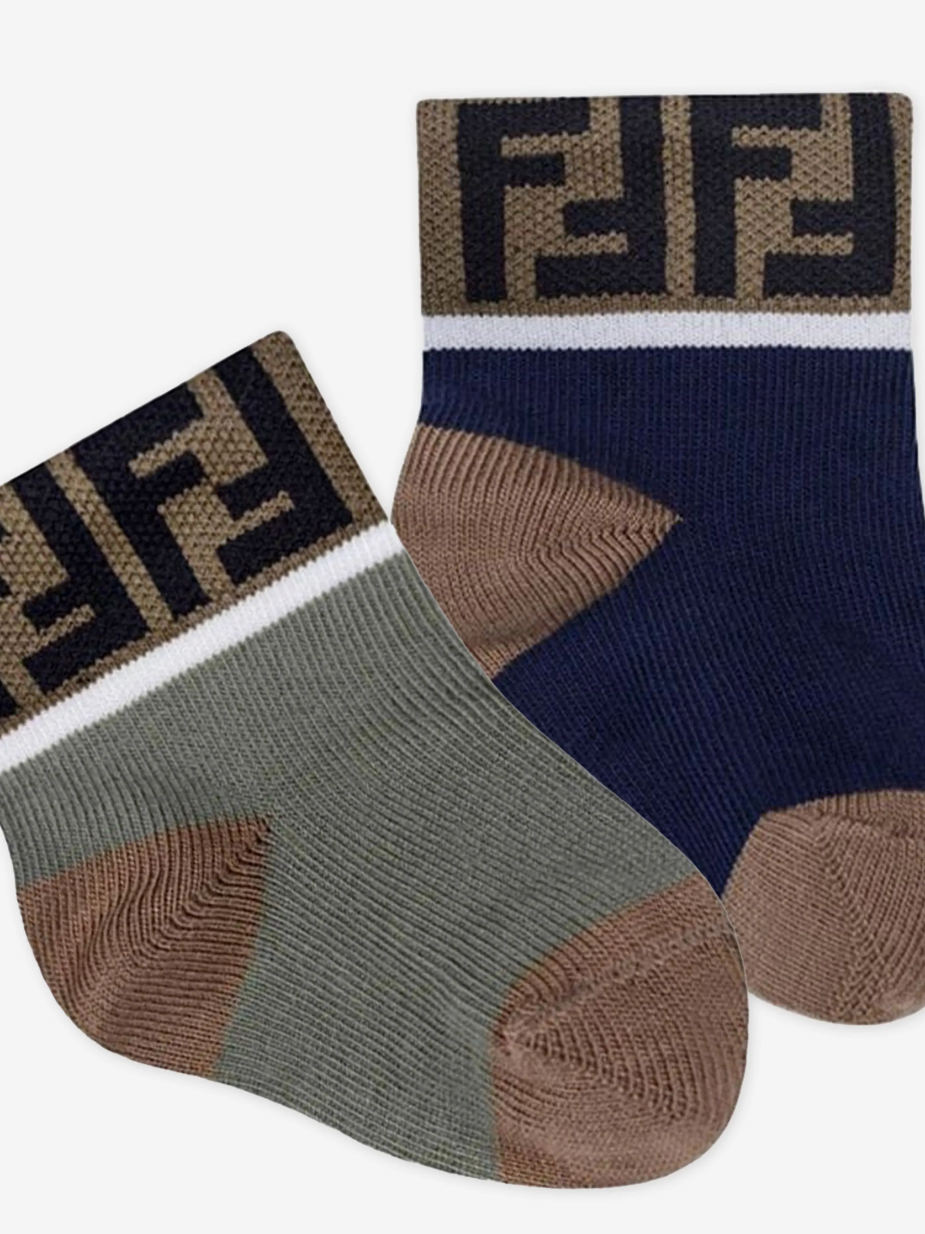 Fendi Baby Multipack FF-Logo-Socken in Mehrfarben