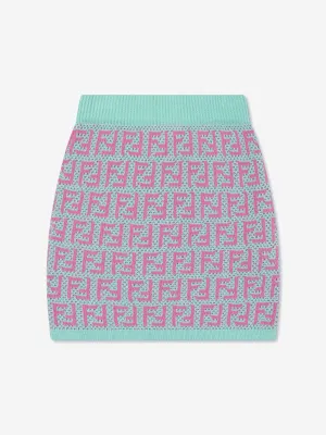 Fendi Girls FF Häkel- und Strickrock in Mehrfarben