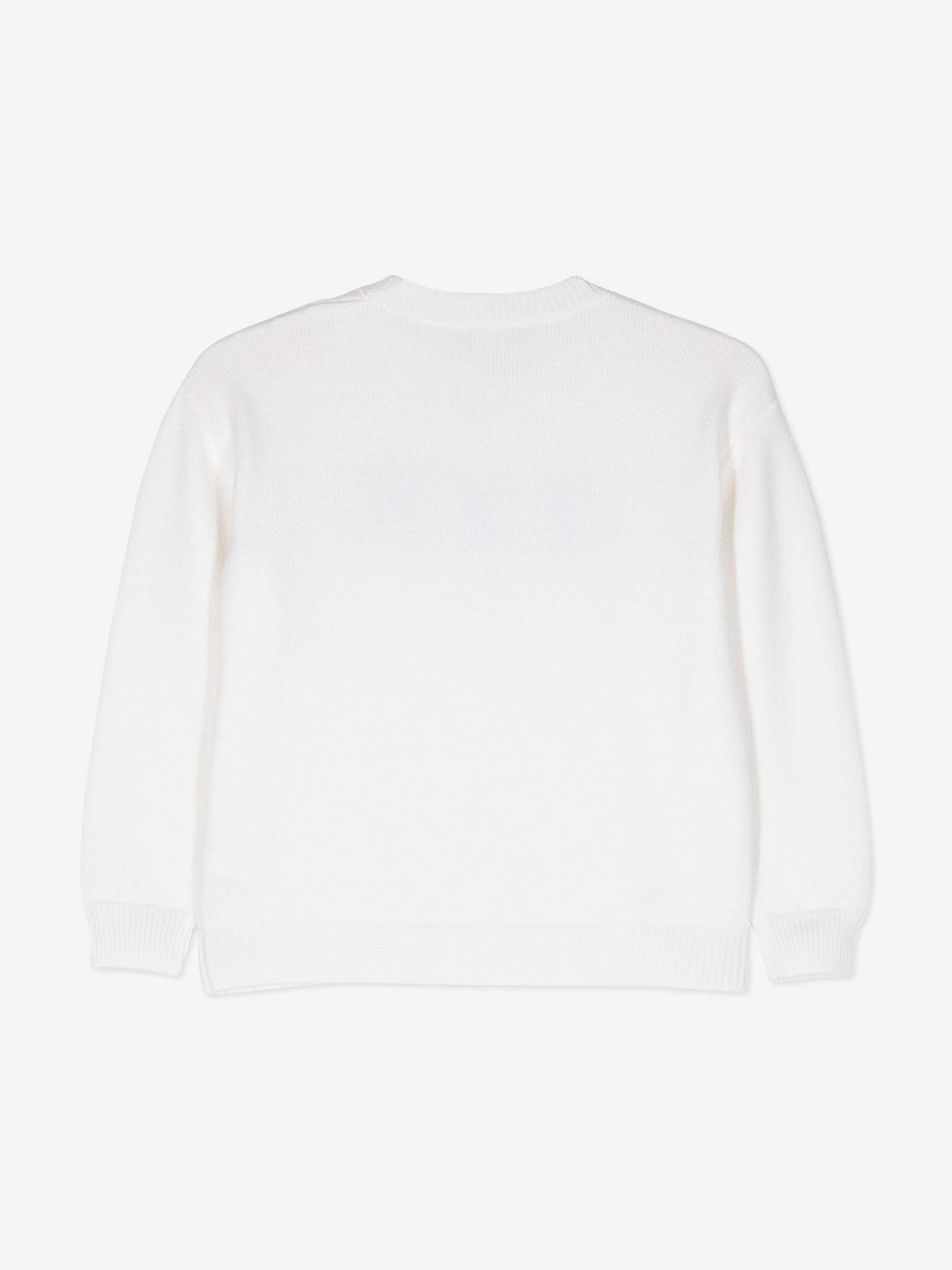 Fendi Kids Wollpullover in Weiß