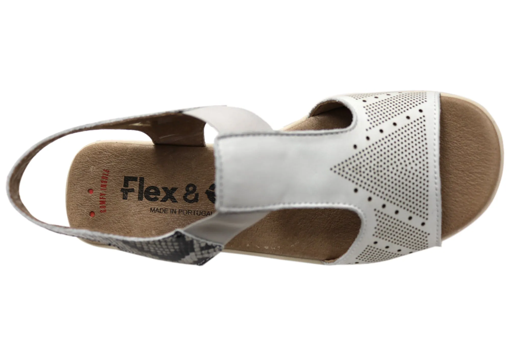 Flex & Go Montana Damen Bequeme Ledersandalen Hergestellt In Portugal Flex & Go Schuhe