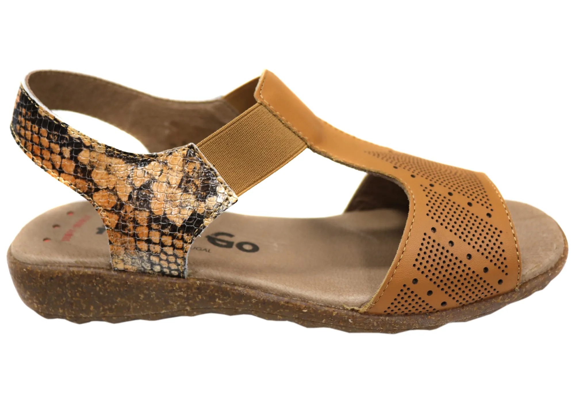 Flex & Go Montana Damen Bequeme Ledersandalen Hergestellt In Portugal Flex & Go Schuhe