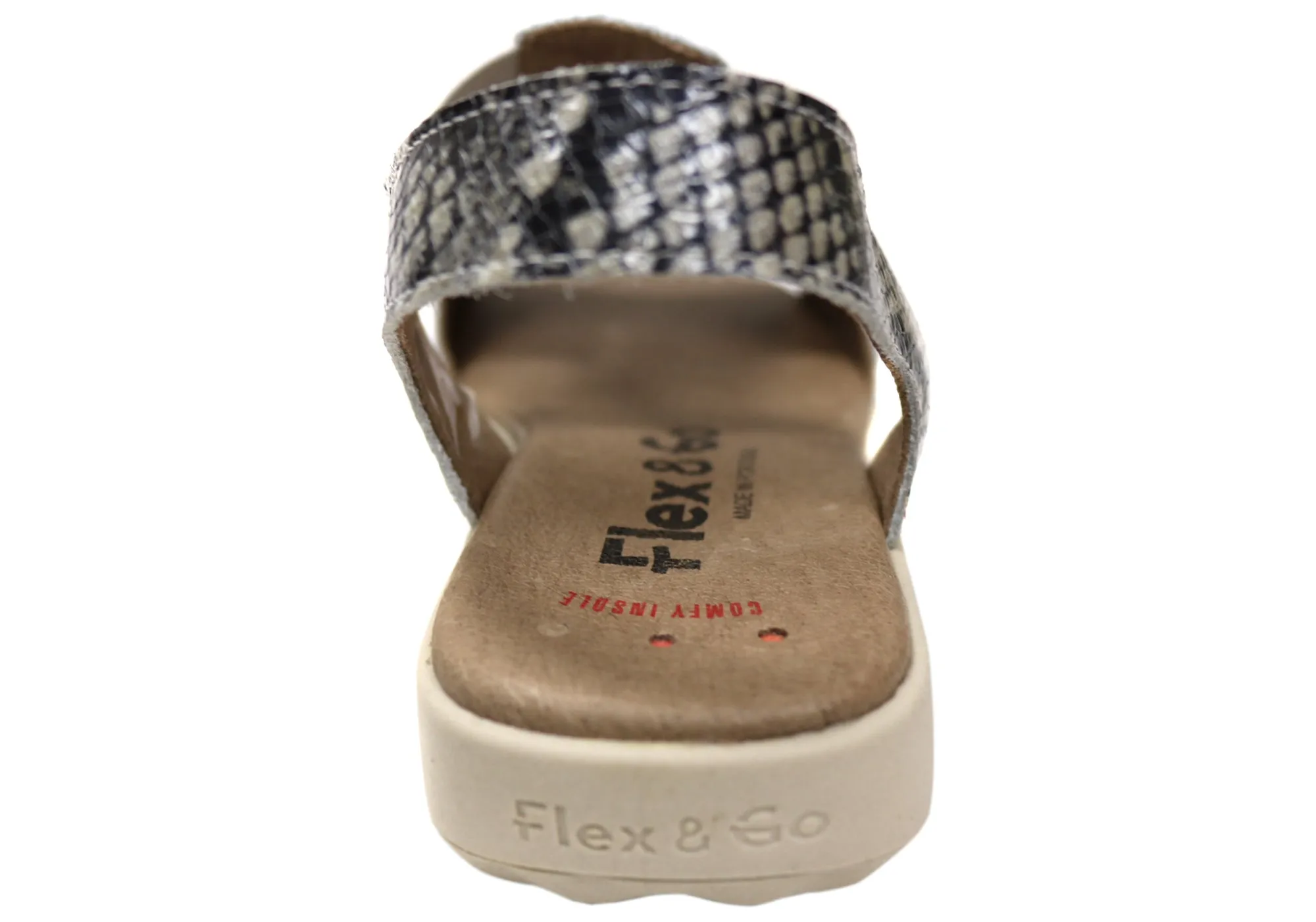 Flex & Go Montana Damen Bequeme Ledersandalen Hergestellt In Portugal Flex & Go Schuhe