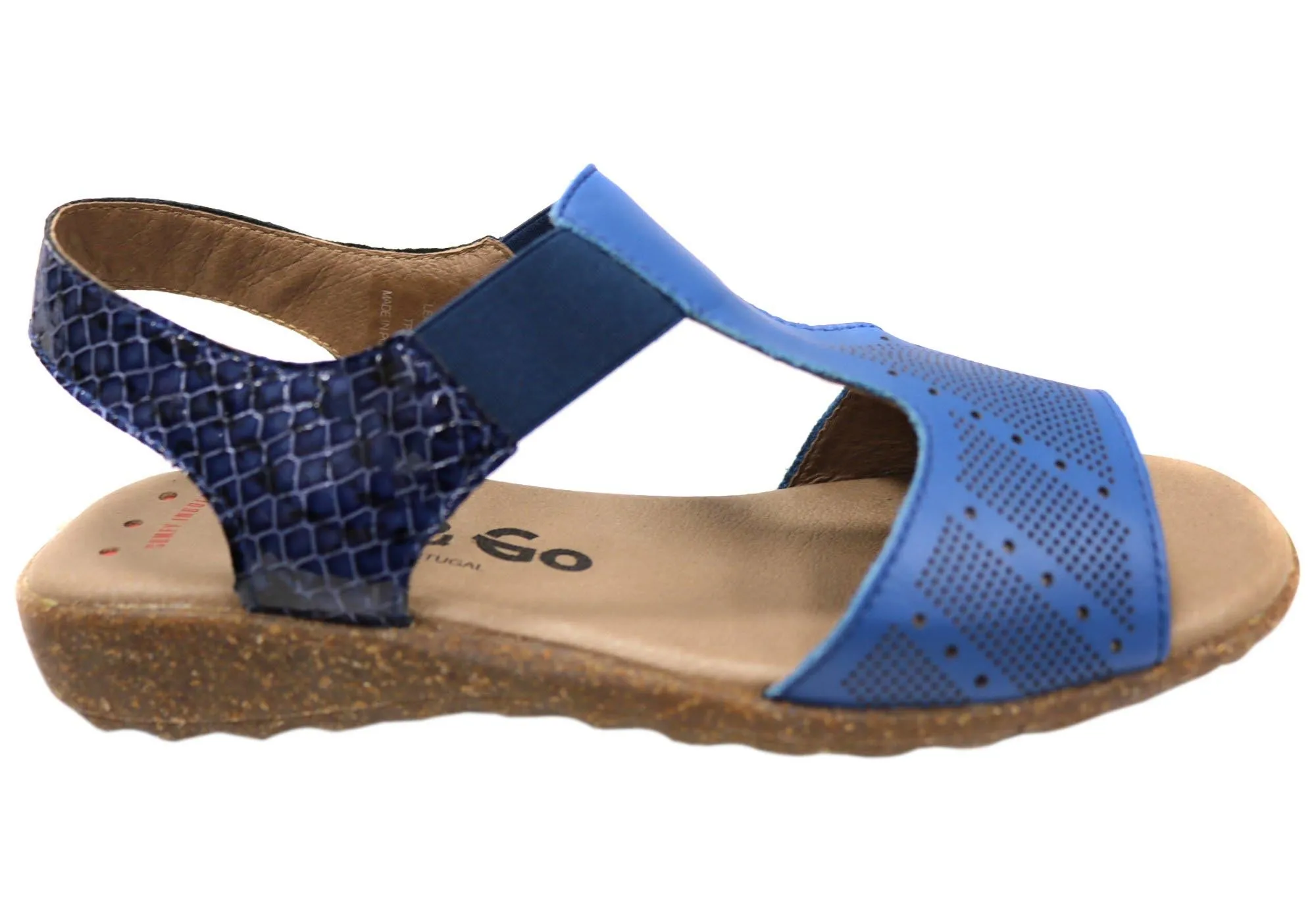 Flex & Go Montana Damen Bequeme Ledersandalen Hergestellt In Portugal Flex & Go Schuhe