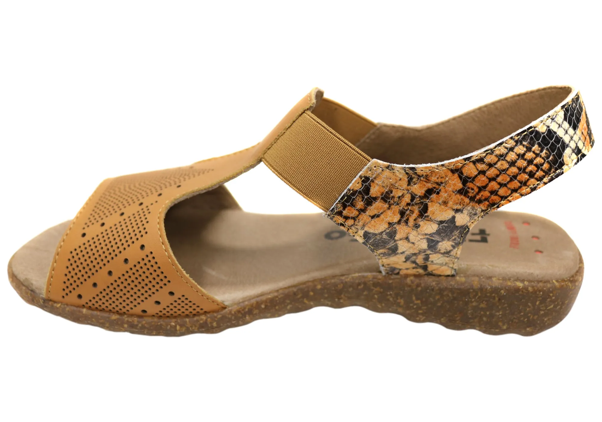Flex & Go Montana Damen Bequeme Ledersandalen Hergestellt In Portugal Flex & Go Schuhe