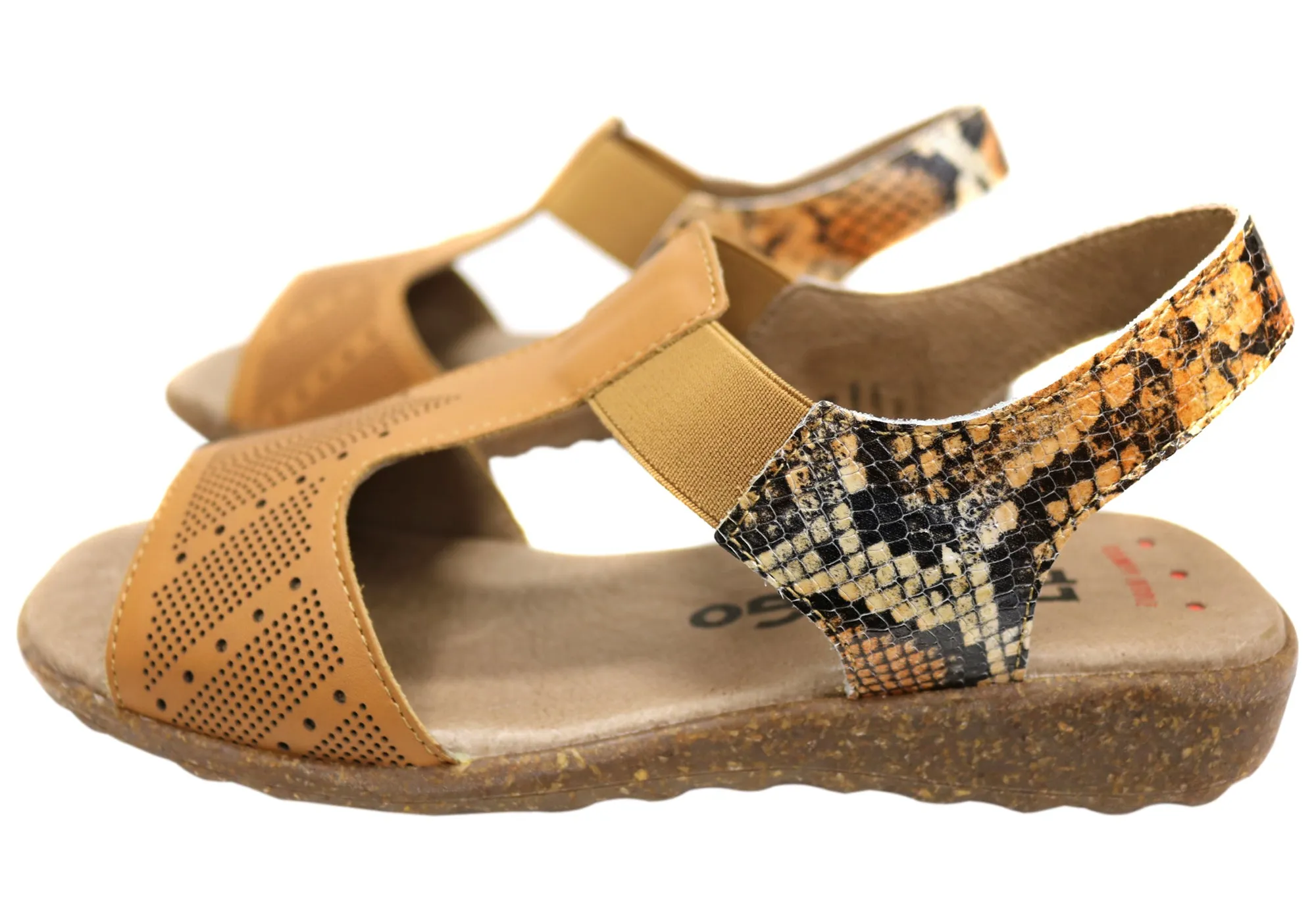 Flex & Go Montana Damen Bequeme Ledersandalen Hergestellt In Portugal Flex & Go Schuhe