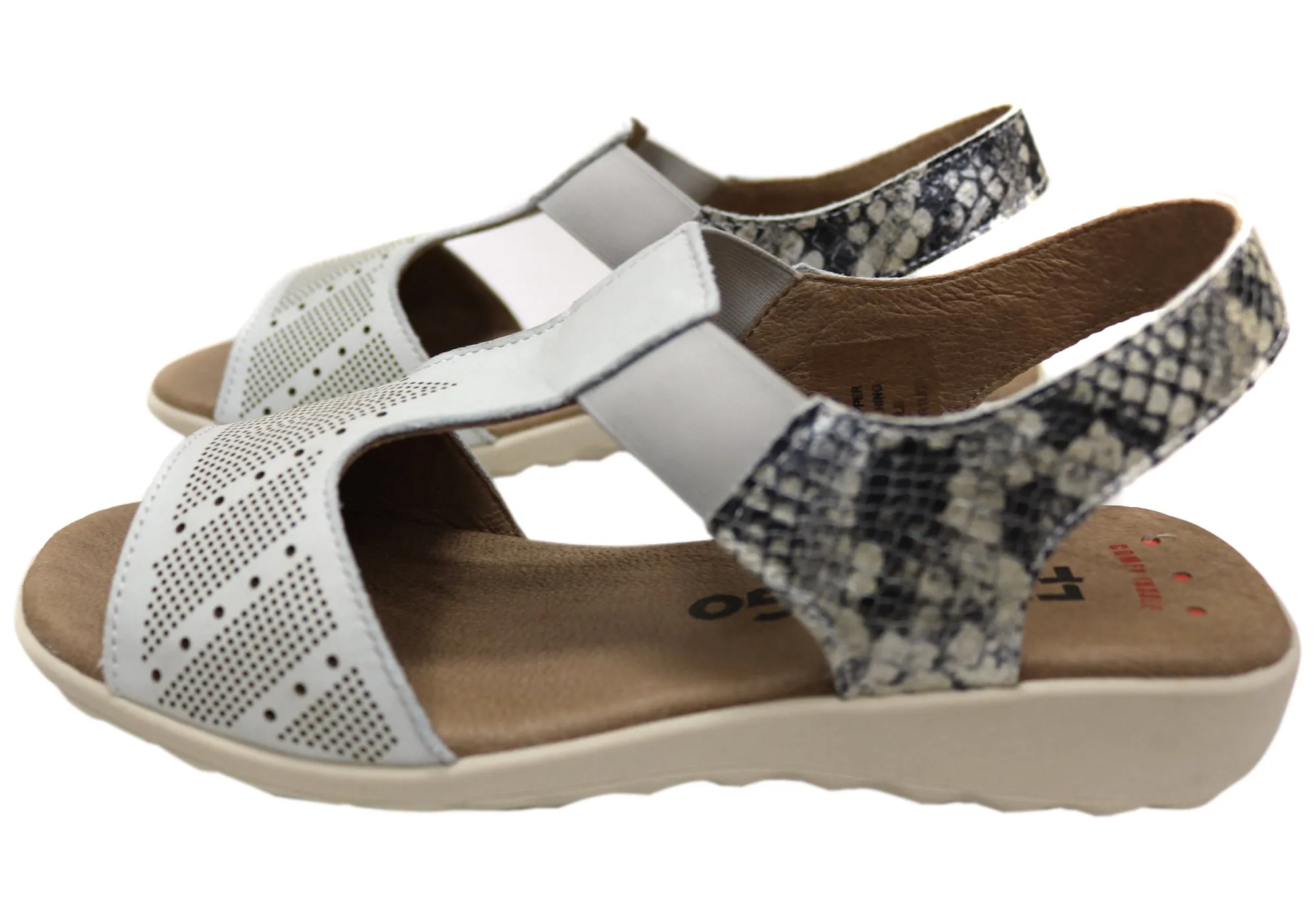 Flex & Go Montana Damen Bequeme Ledersandalen Hergestellt In Portugal Flex & Go Schuhe