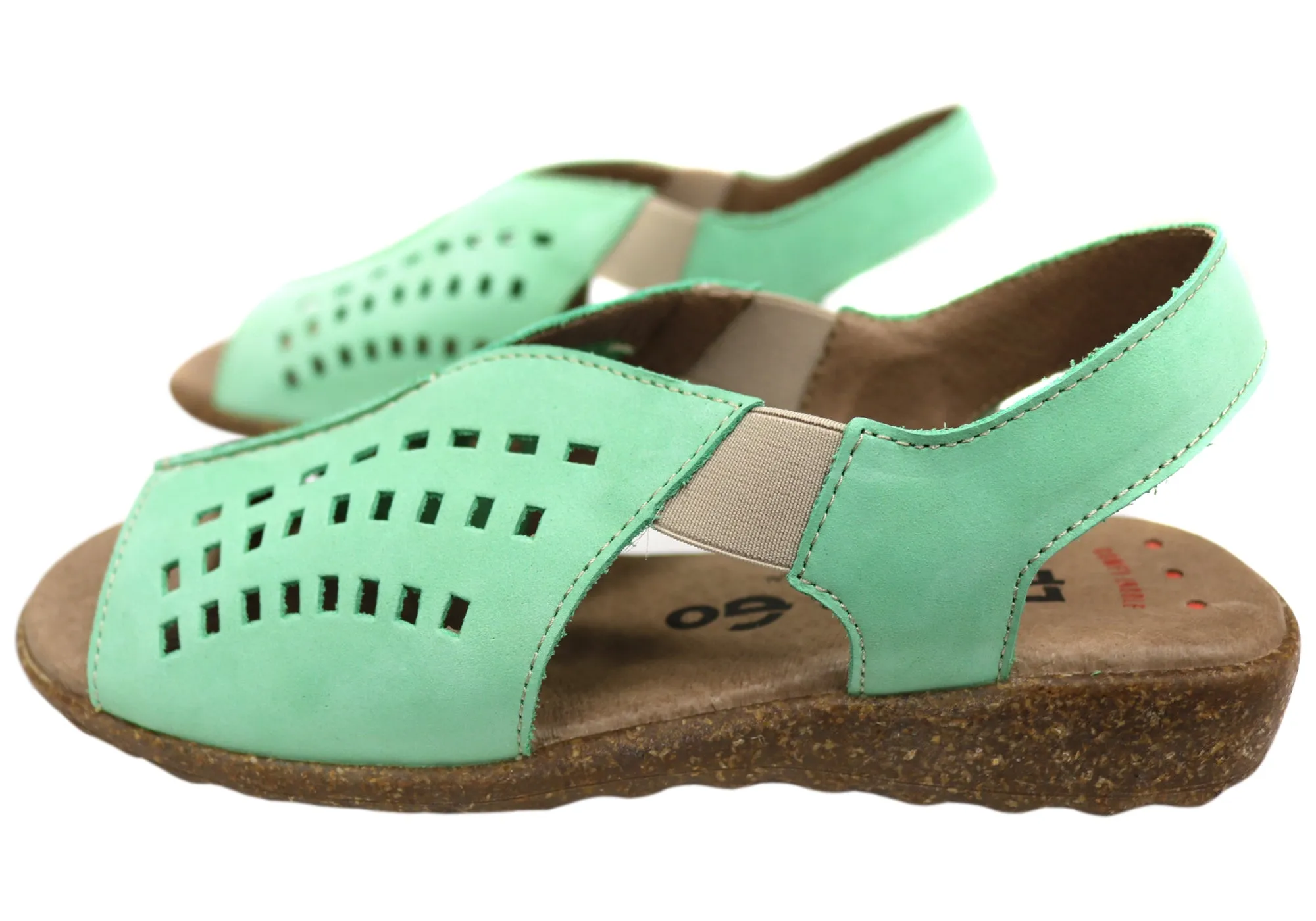 Flex & Go Rochela Damen Bequeme Ledersandalen Hergestellt in Portugal Flex & Go Schuhe