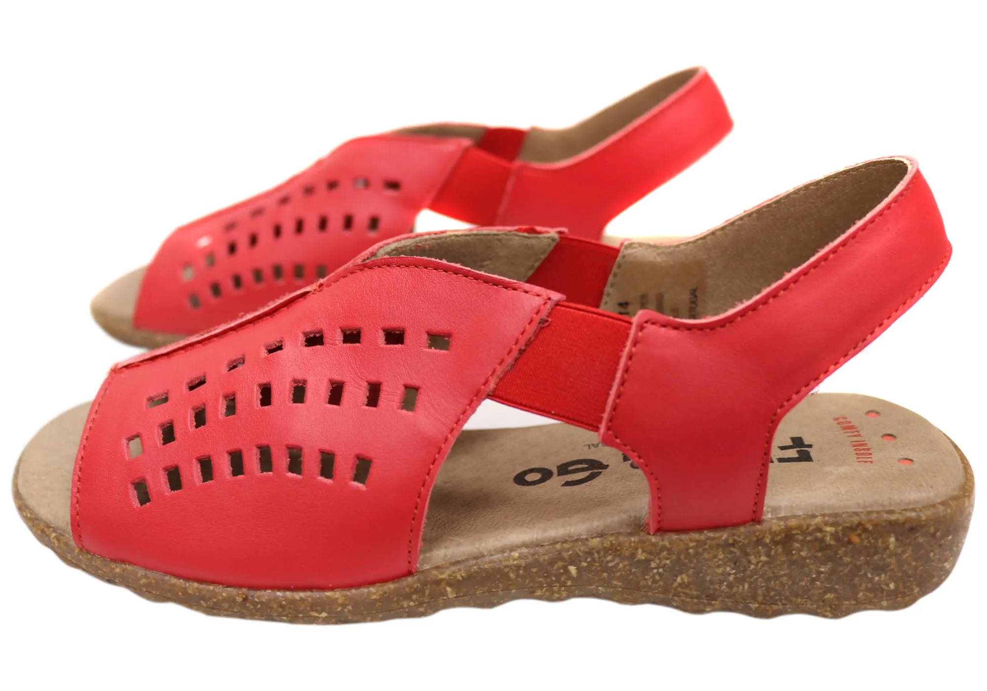 Flex & Go Rochela Damen Bequeme Ledersandalen Hergestellt in Portugal Flex & Go Schuhe
