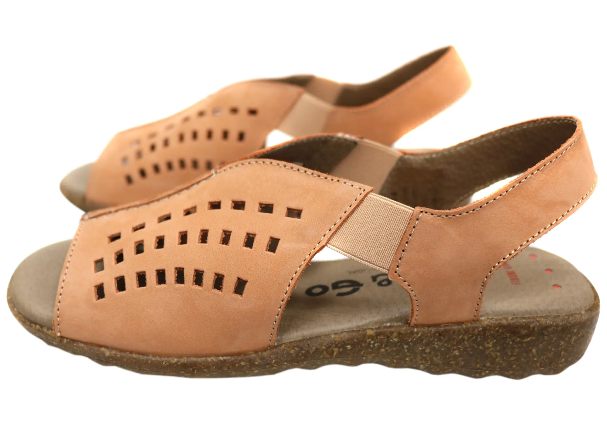 Flex & Go Rochela Damen Bequeme Ledersandalen Hergestellt in Portugal Flex & Go Schuhe