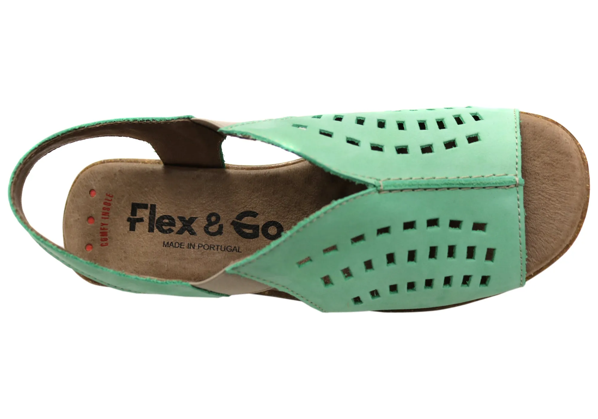 Flex & Go Rochela Damen Bequeme Ledersandalen Hergestellt in Portugal Flex & Go Schuhe